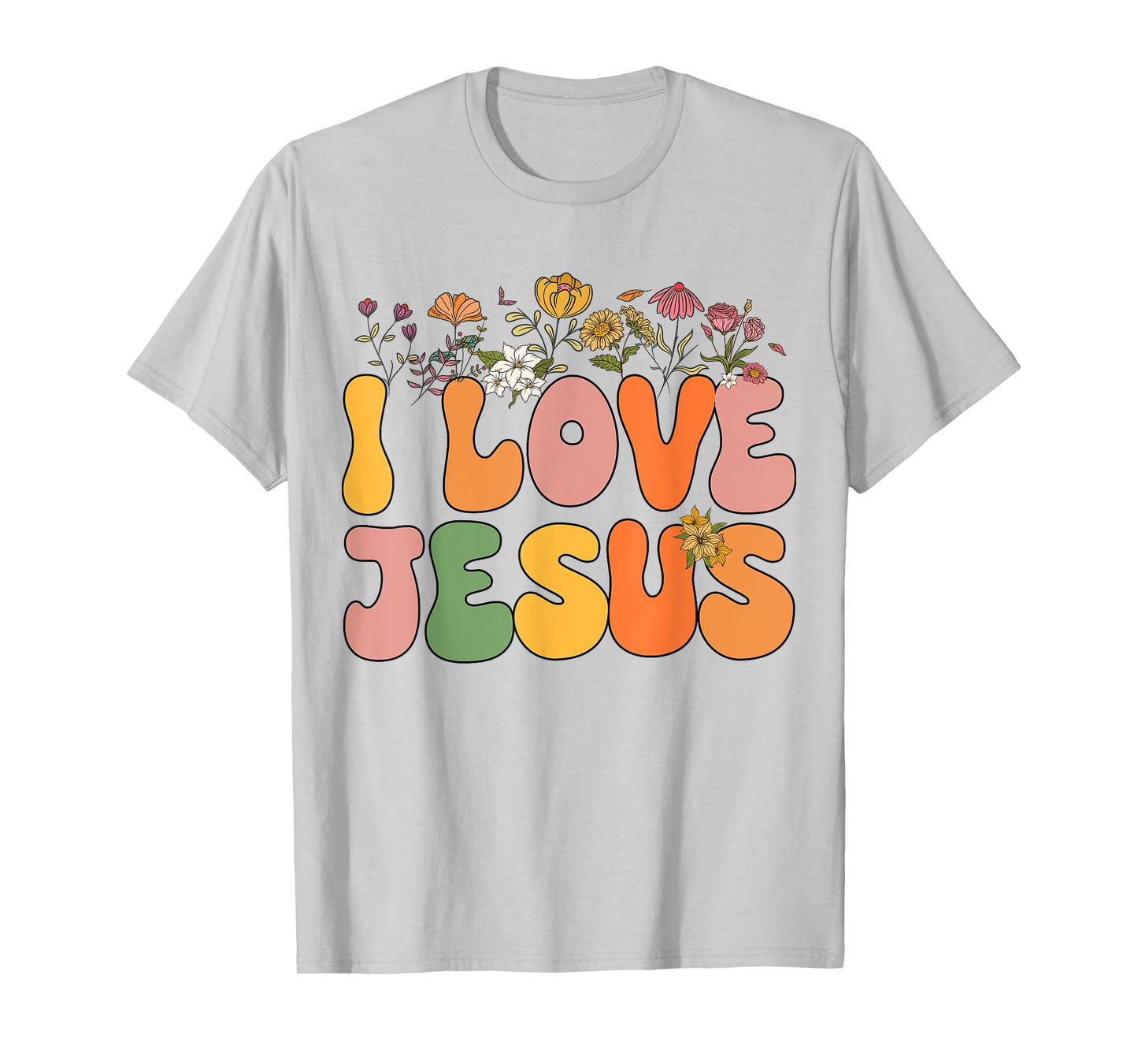 Girls I Love Jesus-Shirt Groovy Women Kids Toddler Christian T-Shirt