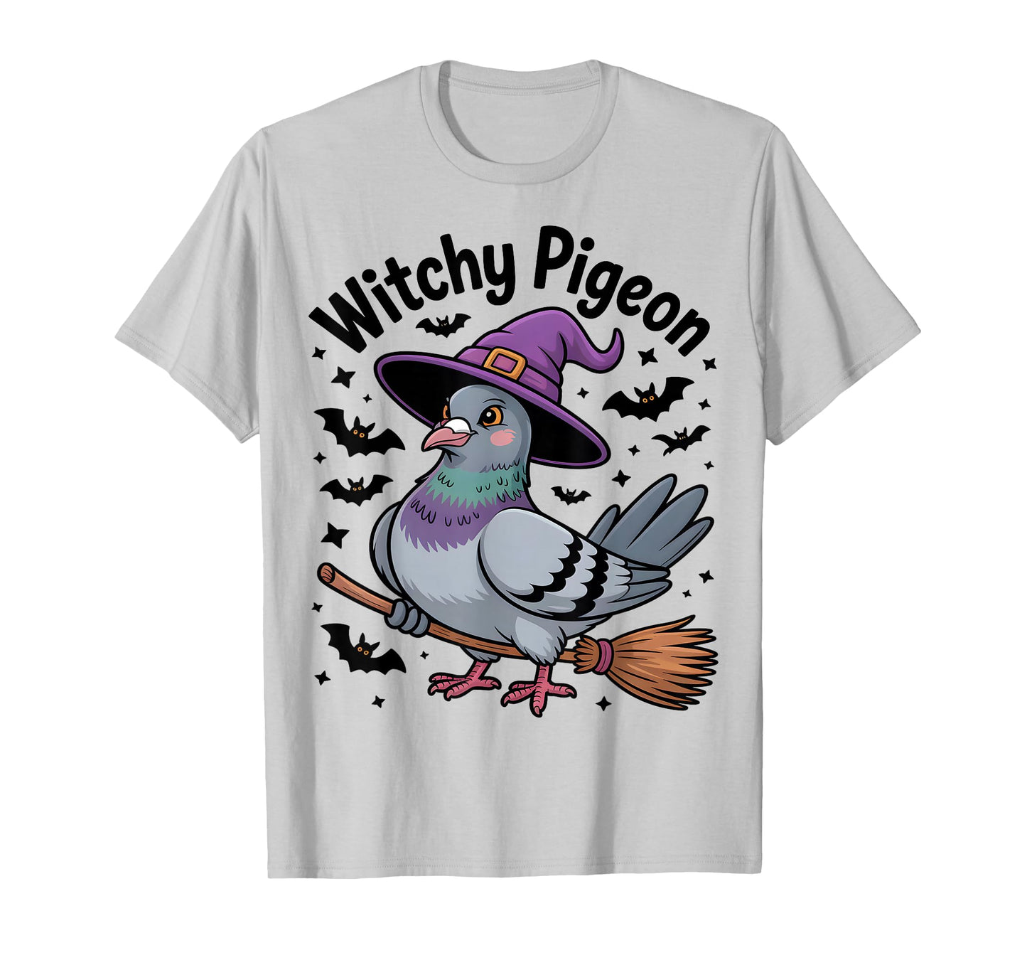 Witchy Pigeon Funny Halloween Bird Lover T-Shirt