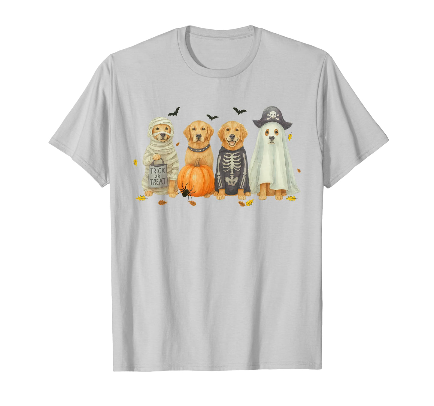 Retro Golden Retriever Dogs Ghost Boo Witch Funny Halloween T-Shirt