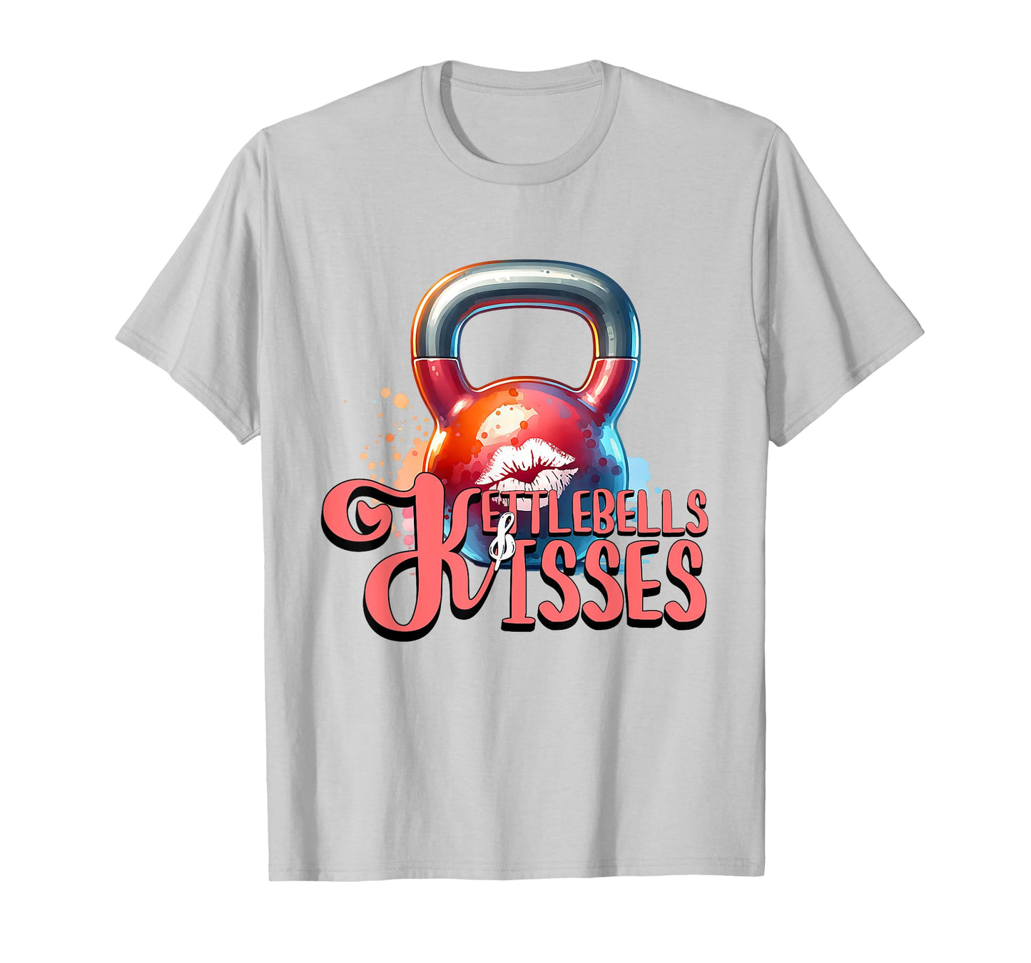 Kettlebells & Kisses Gym Fitness Workout Valentine's Day T-Shirt