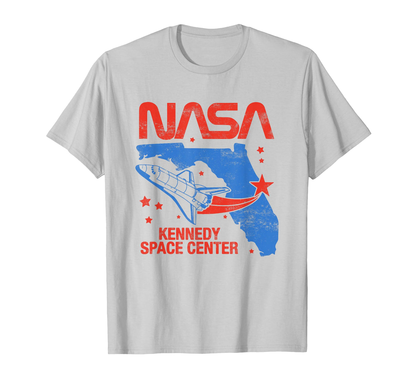 NASA Iconic Kennedy Space Center Vintage Big Chest Poster T-Shirt