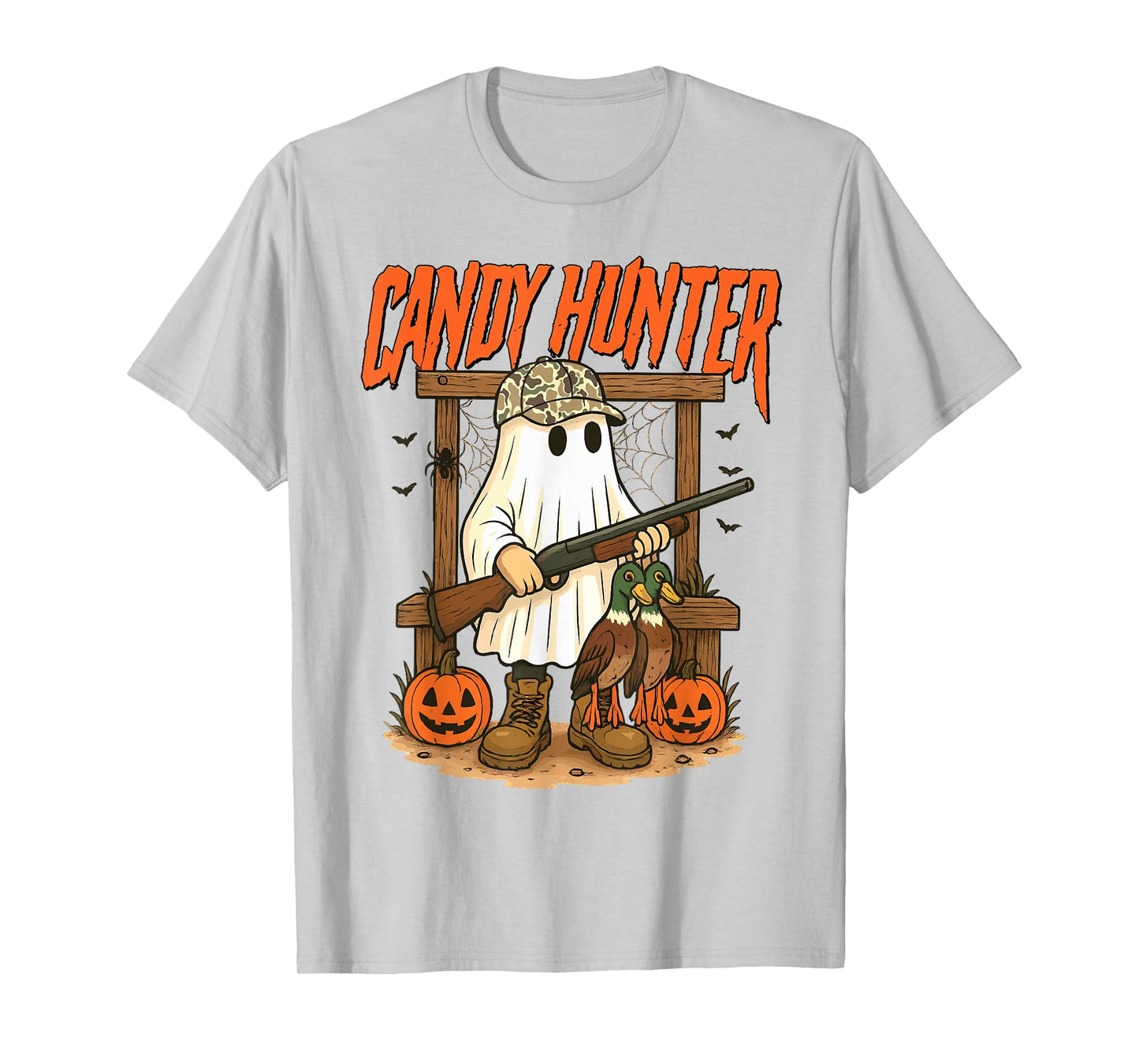 Candy Hunter Camo Ghost Funny Halloween Hunting Season Boys T-Shirt
