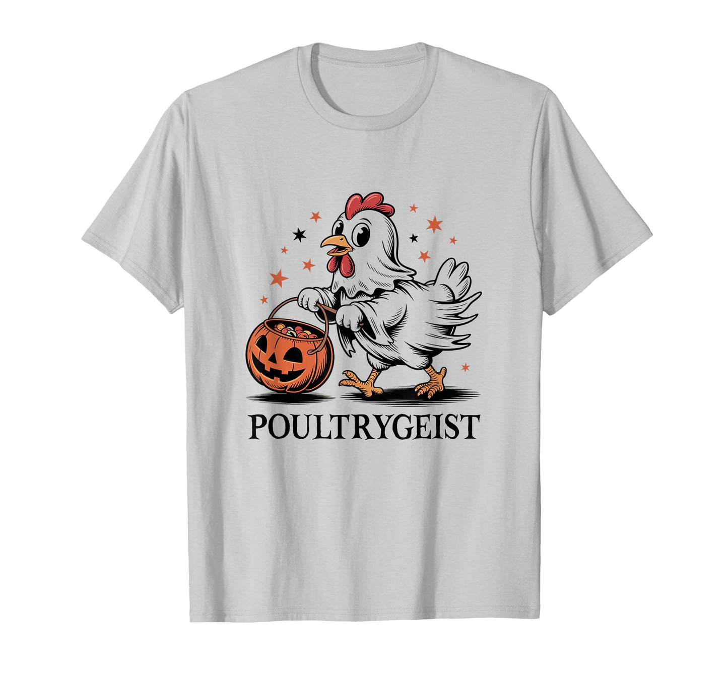 Chicken Ghost Poultrygeist Funny Halloween Farmer T-Shirt