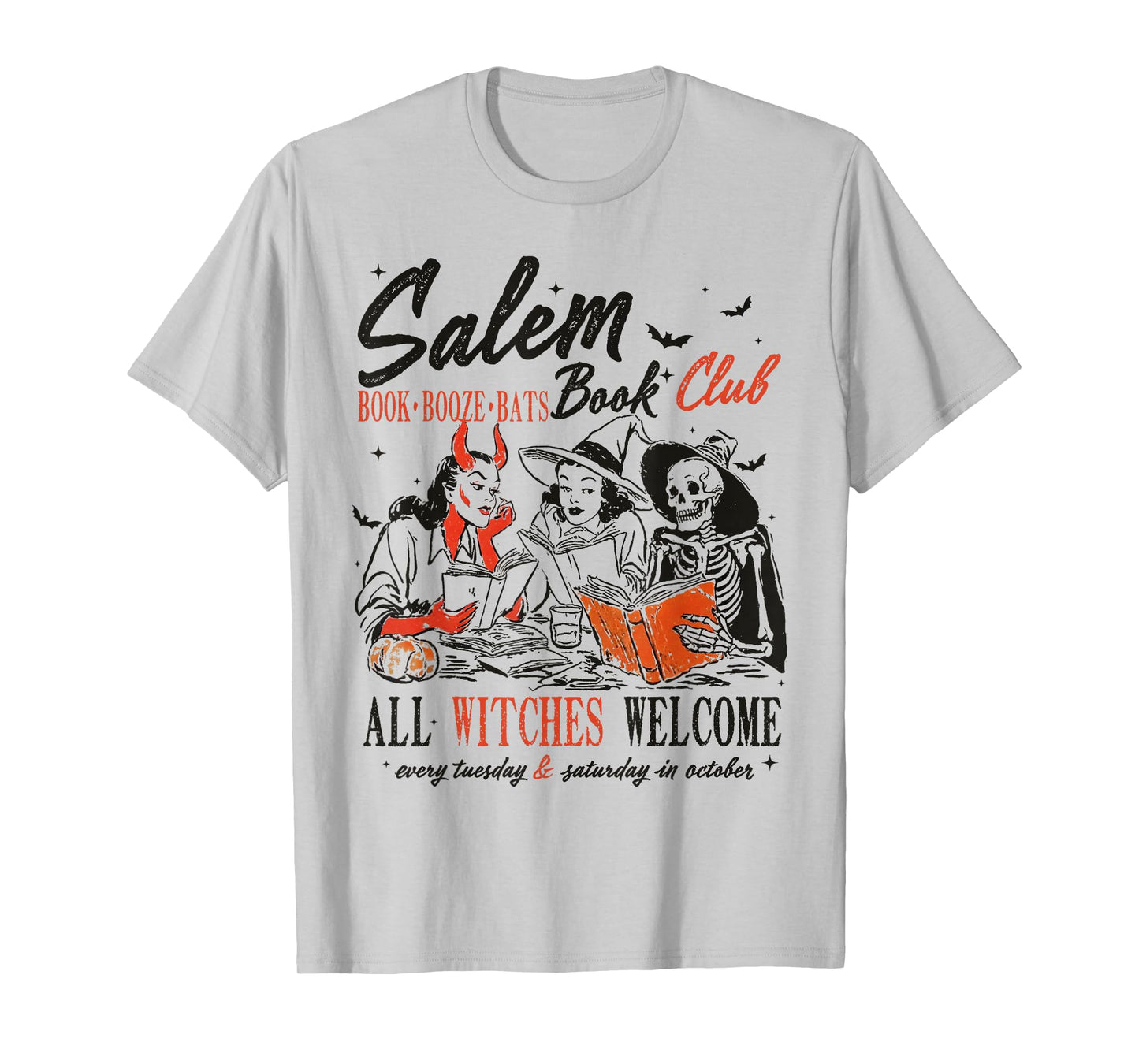 Salem Witch Book Club All Witches Welcome Spooky Halloween T-Shirt