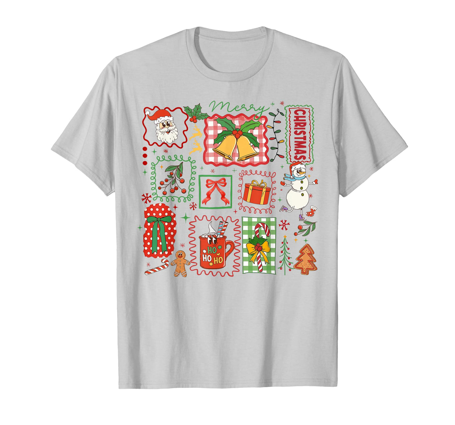 Merry Christmas Xmas Vibes Santa Reindeer Snowman Holiday T-Shirt