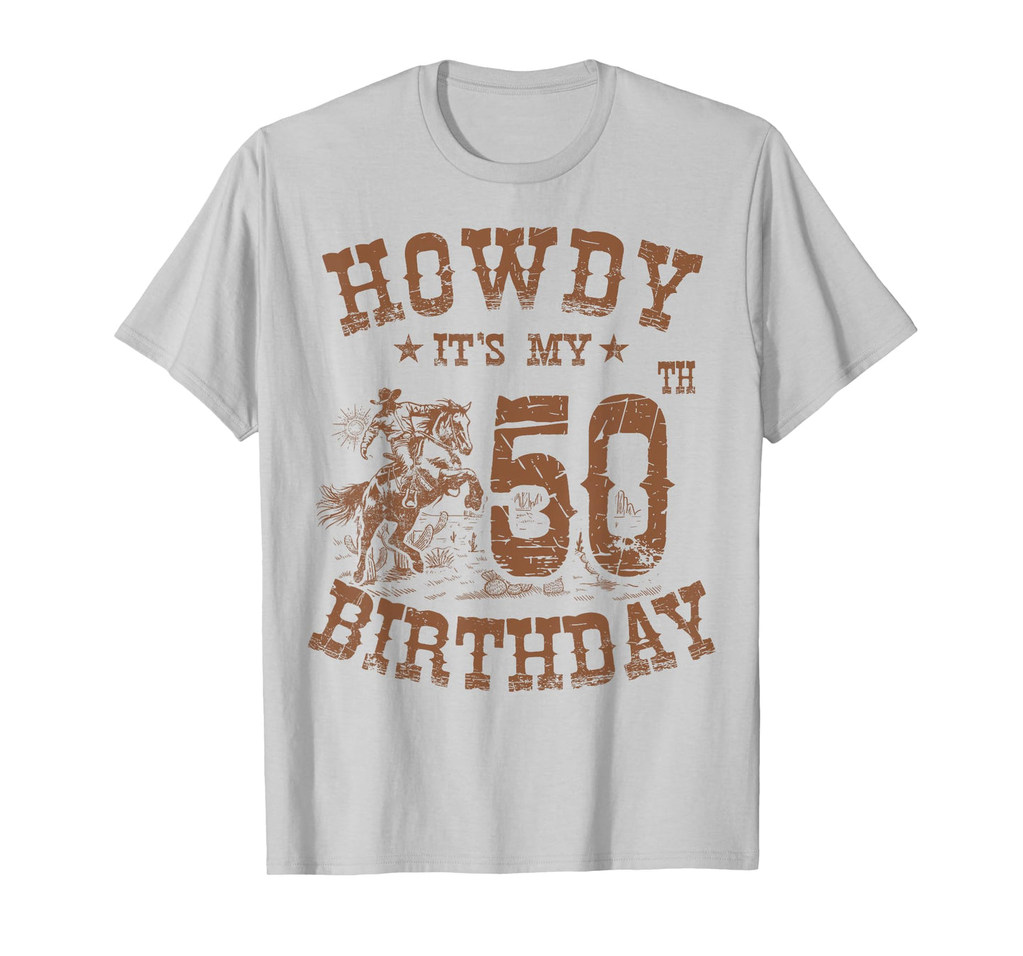 Howdy It's My 50th Birthday Western Cowboy 50 Years Old Bday T-Shirt