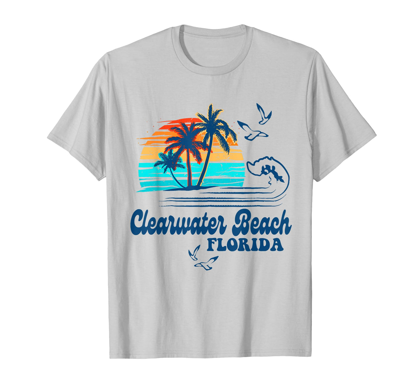 Clearwater Beach Florida 2025 Sunset Vintage 70's Retro T-Shirt