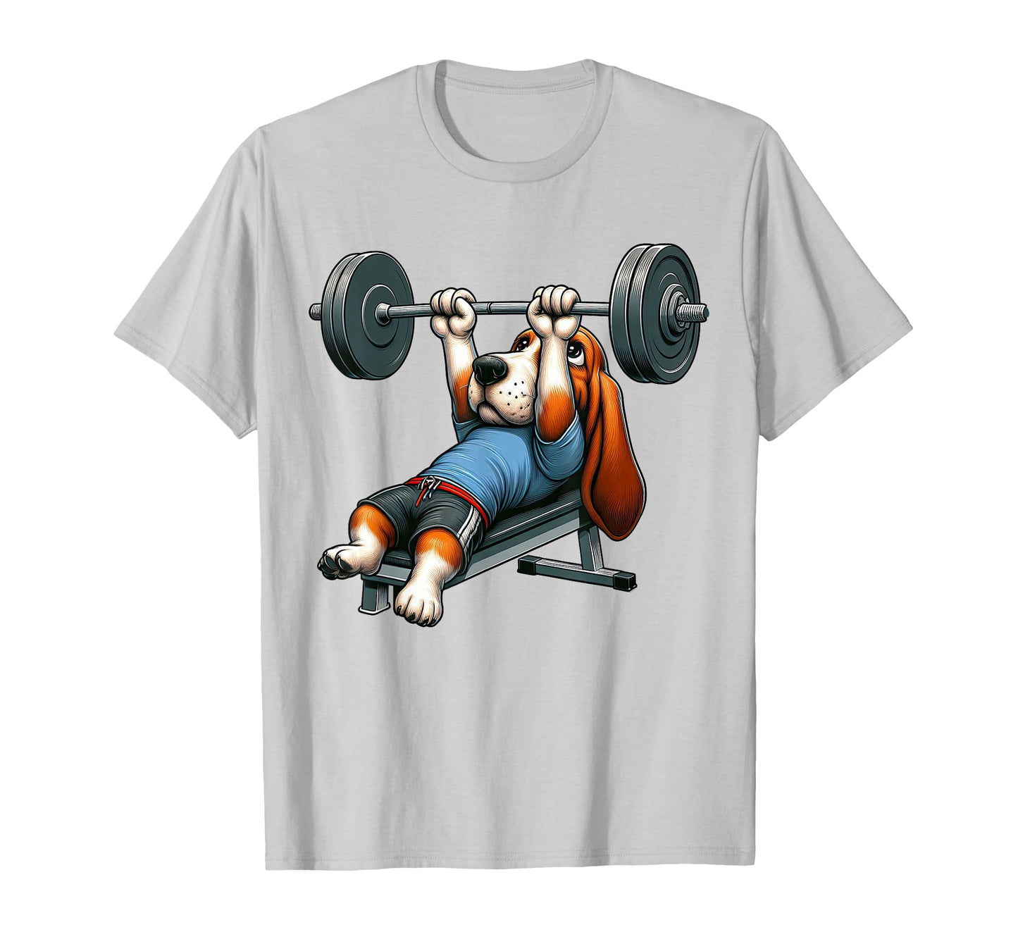 Basset Hound Weightlifting Fitness Gym Training Bodybuilding T-Shirt