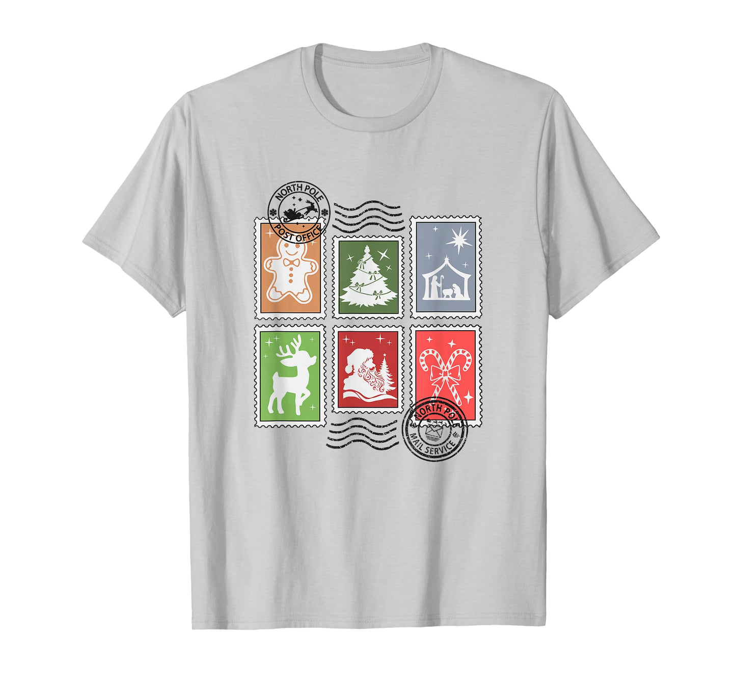 Christmas Postage Stamps Santa Mail T-Shirt
