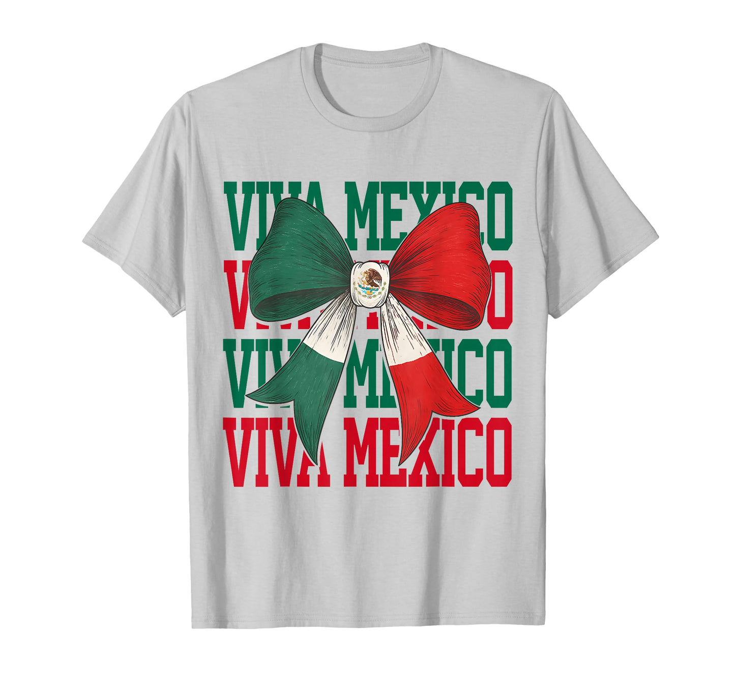 Viva Mexico Coquette Bow Independence Day Women Girls T-Shirt