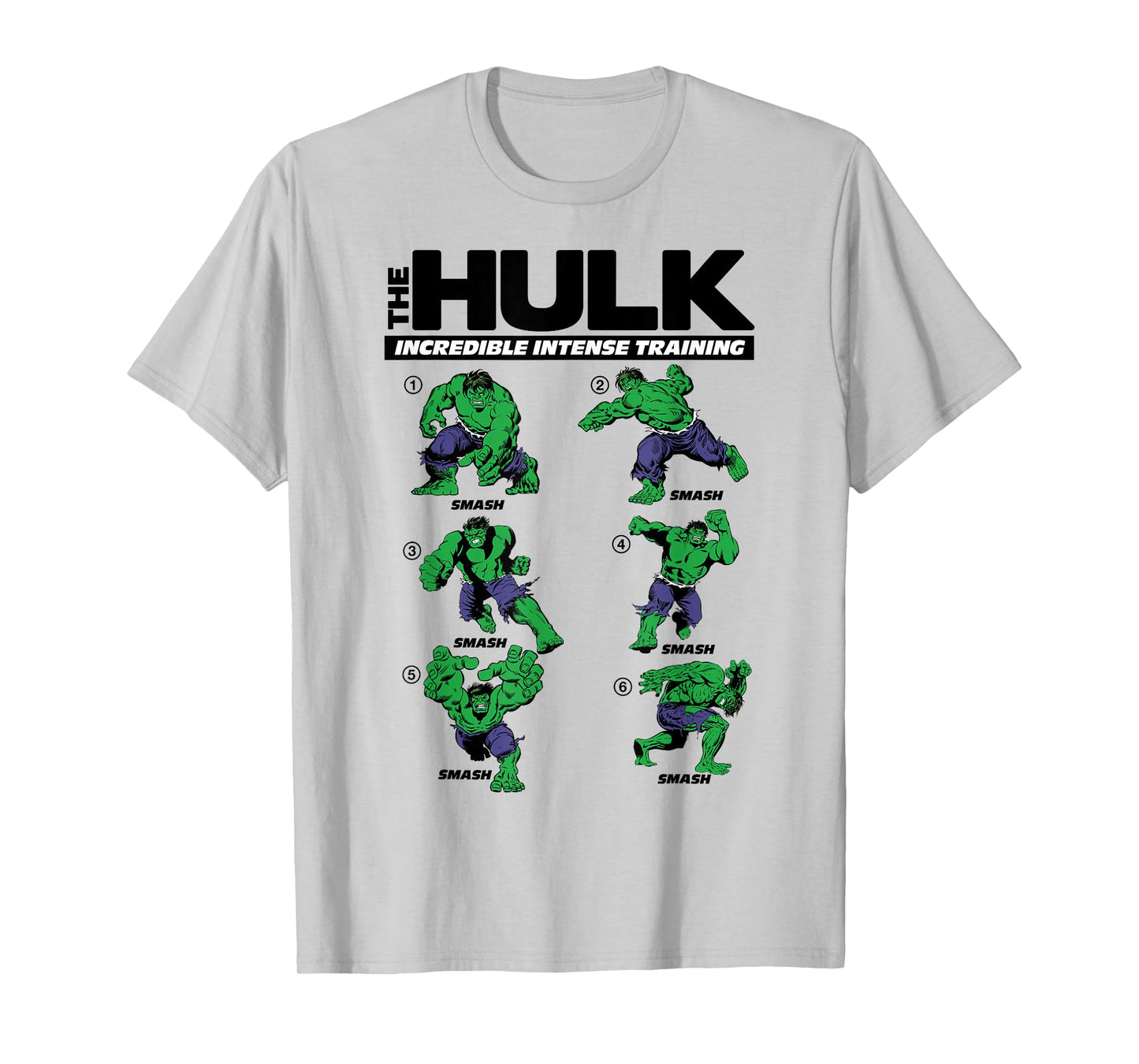 Marvel The Hulk 6 Incredible Intense Training Poses T-Shirt