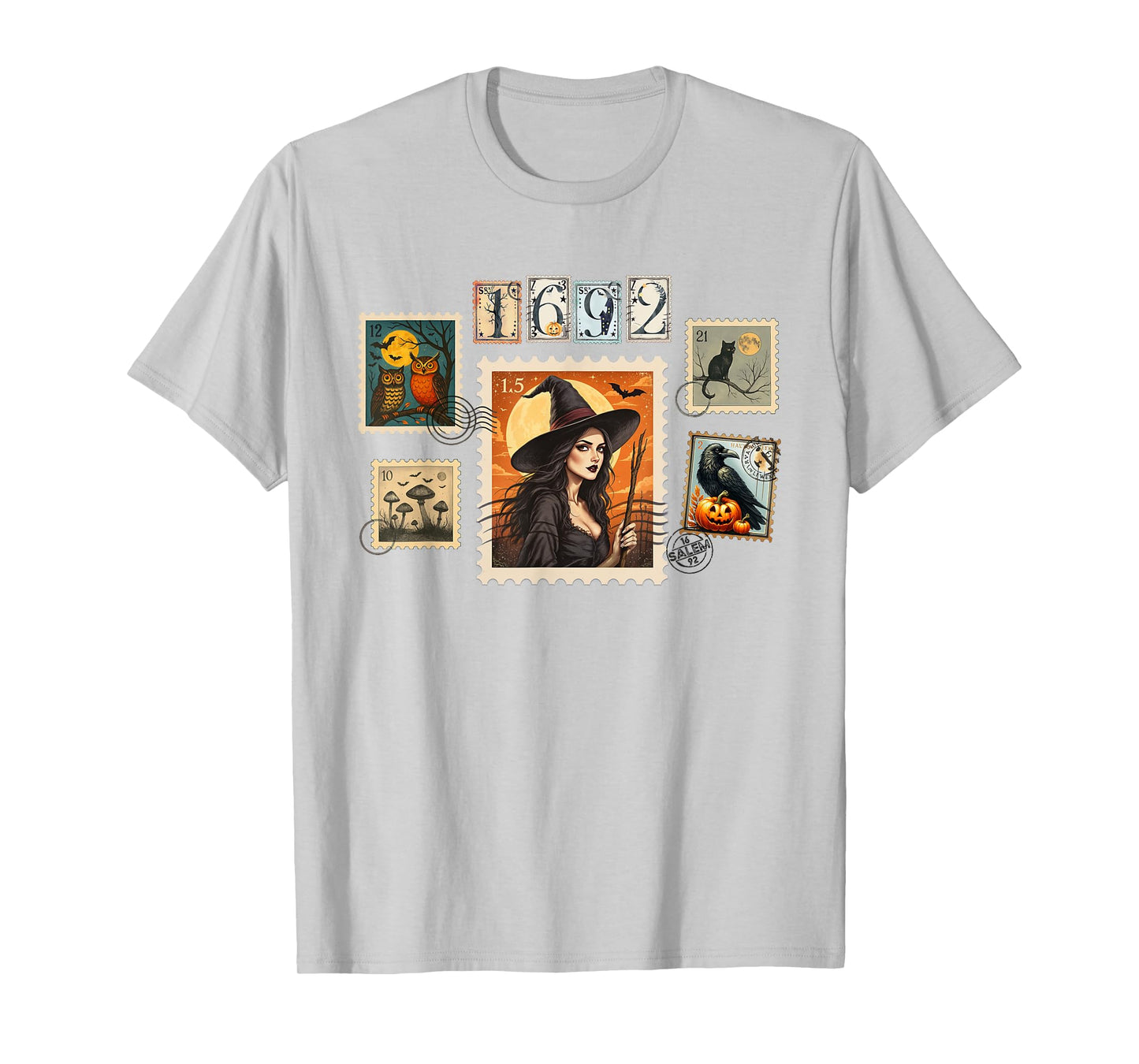 Halloween Postage Stamp Witch Salem They Missed One 1692 T-Shirt