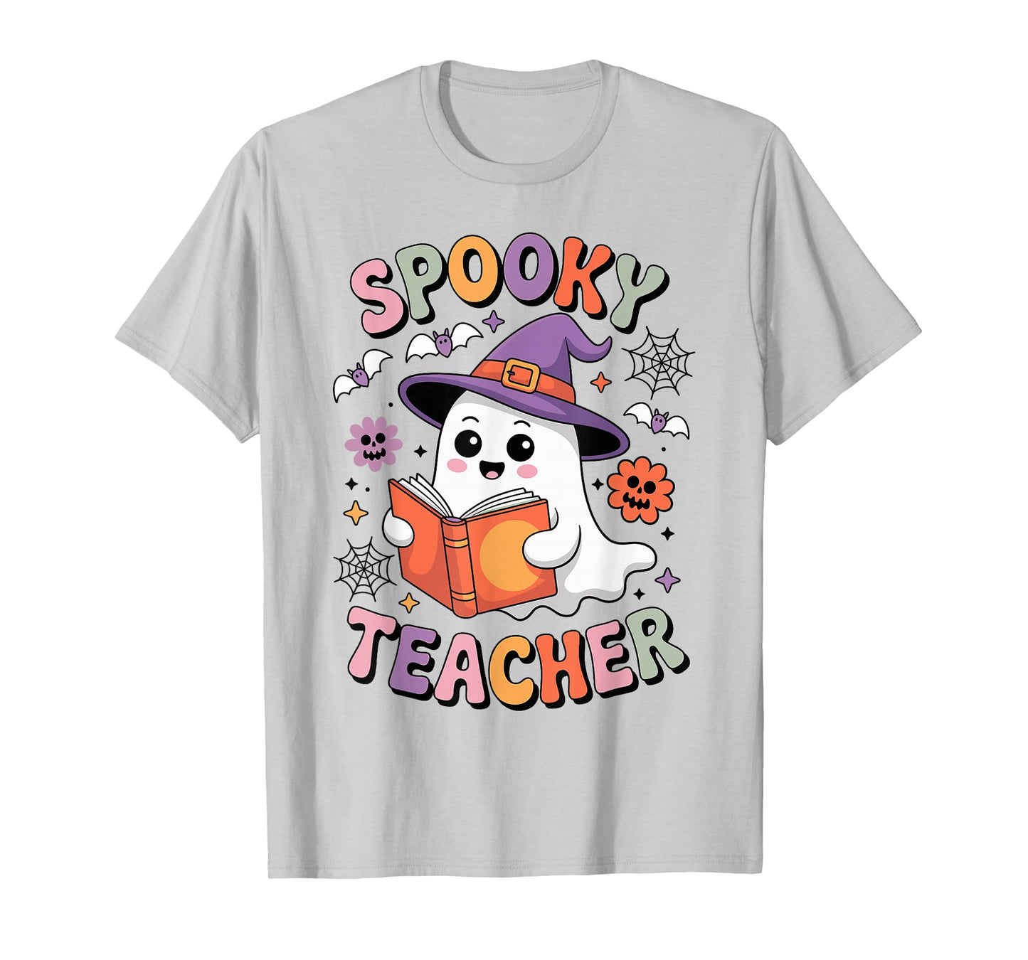 Spooky Teacher Halloween Party Women Teacher Ghost T-Shirt
