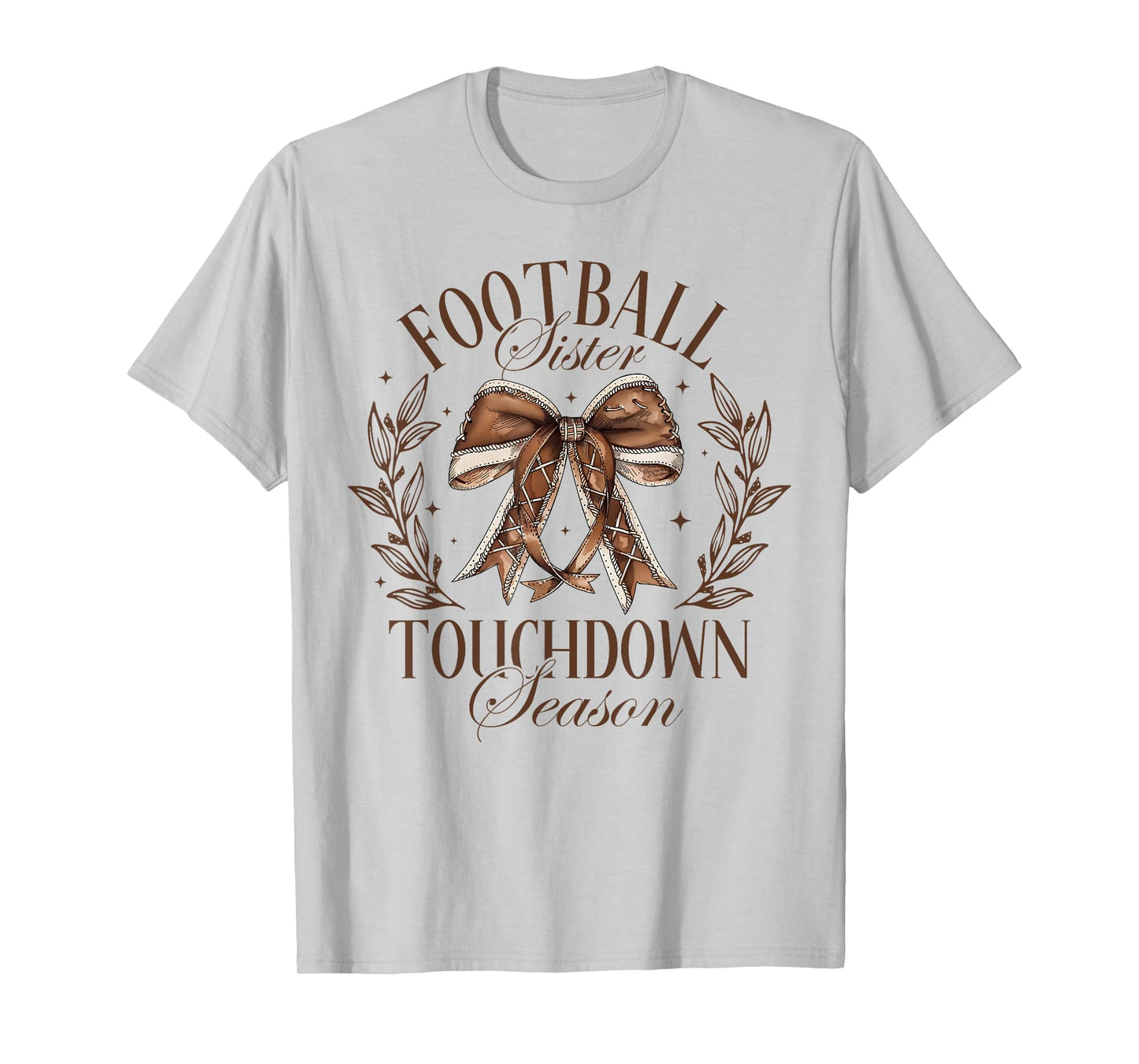 Football Sister Fall Coquette Bow Touchdown Season Game Day T-Shirt