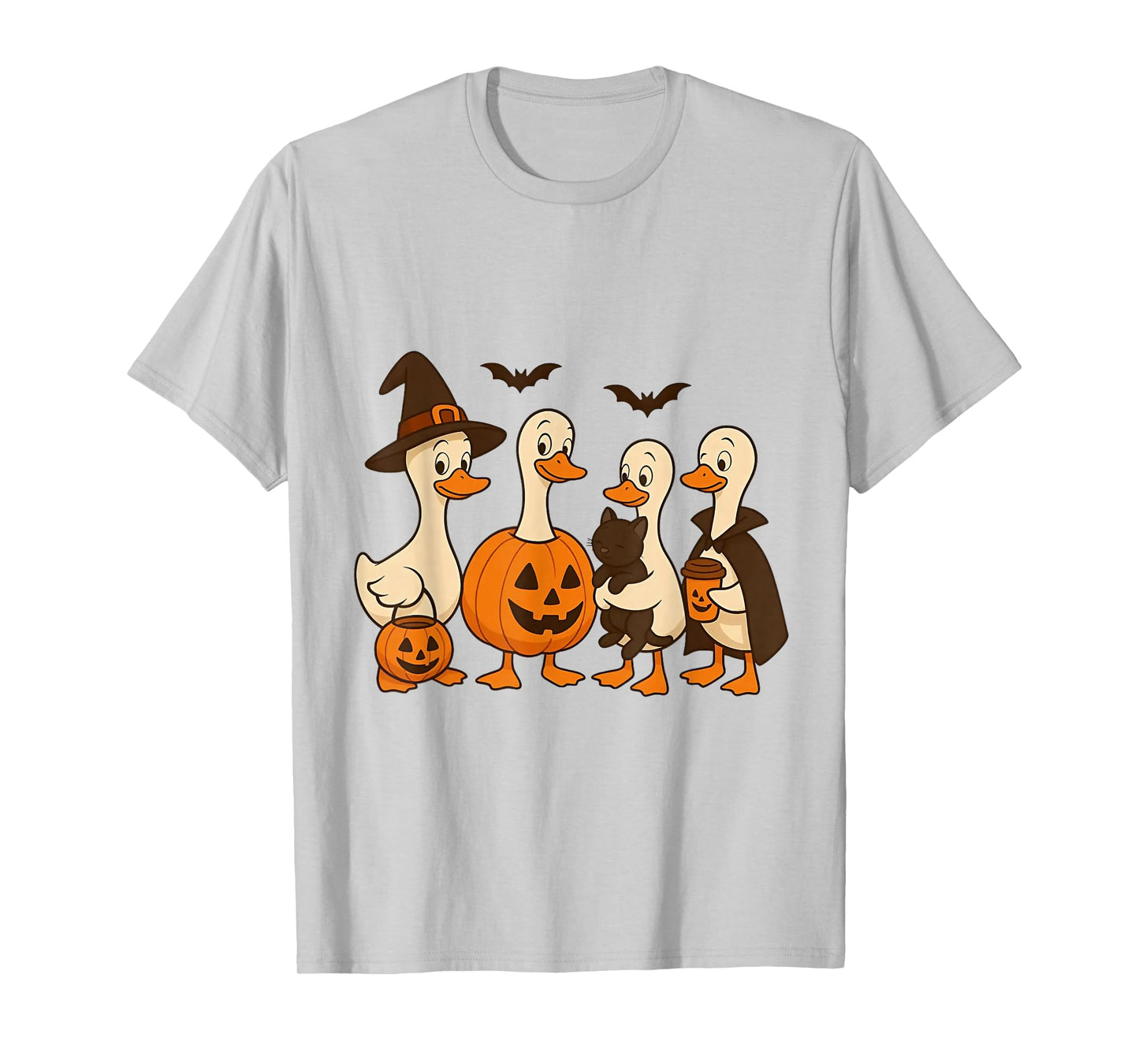 Funny Witch Goose Pumpkin Halloween T-Shirt