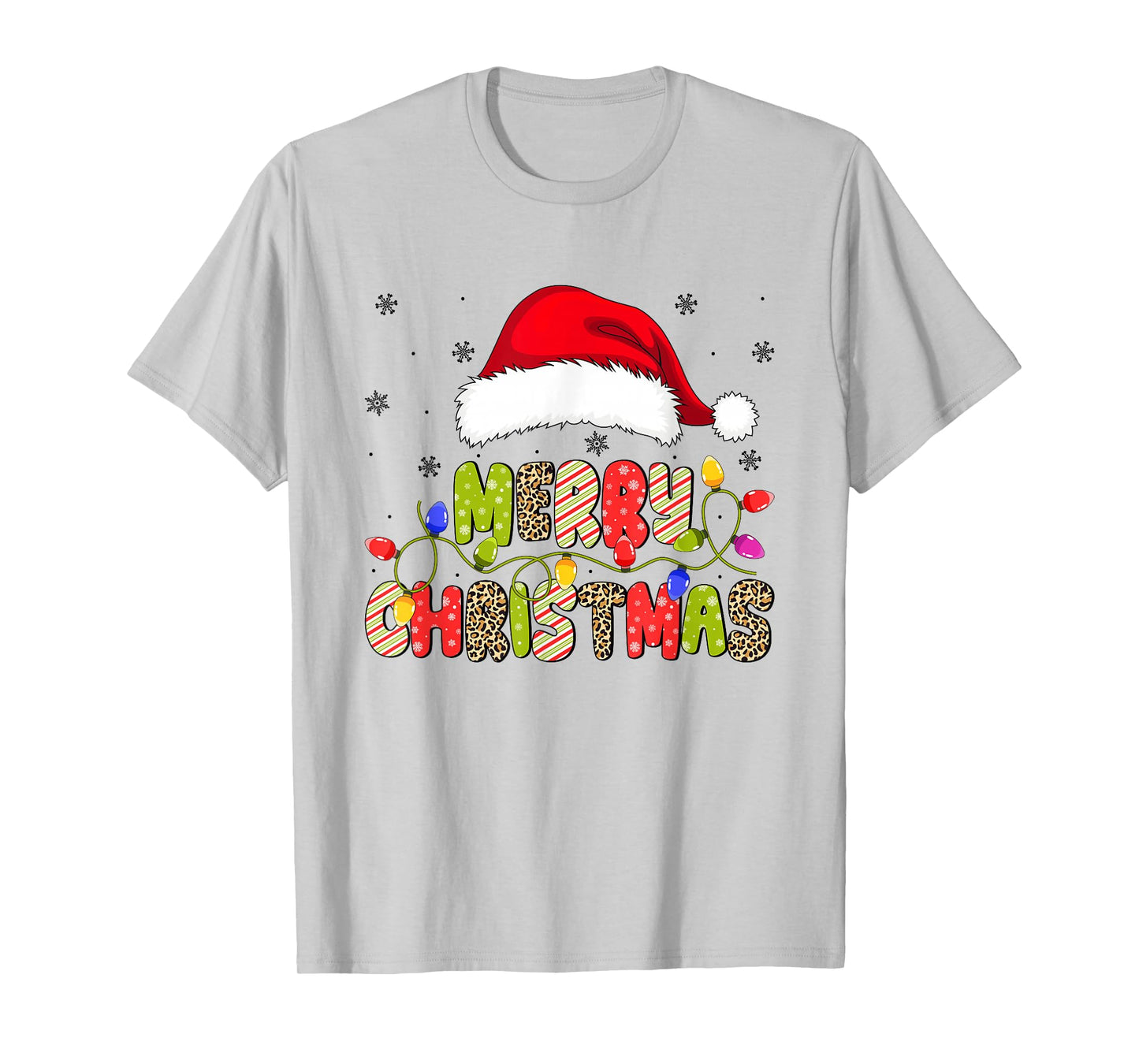 Merry Christmas Lights Santa Family Matching Xmas Men Women T-Shirt