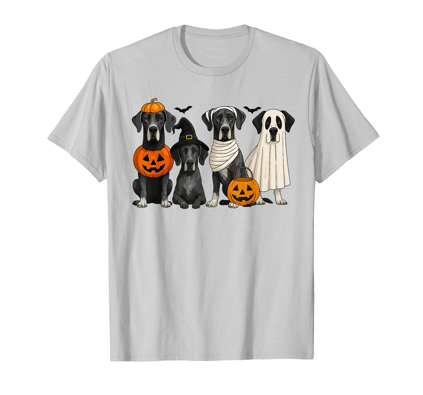 Great Dane Lover Dog Mom Halloween Vibes Spooky Boo Pumpkin T-Shirt
