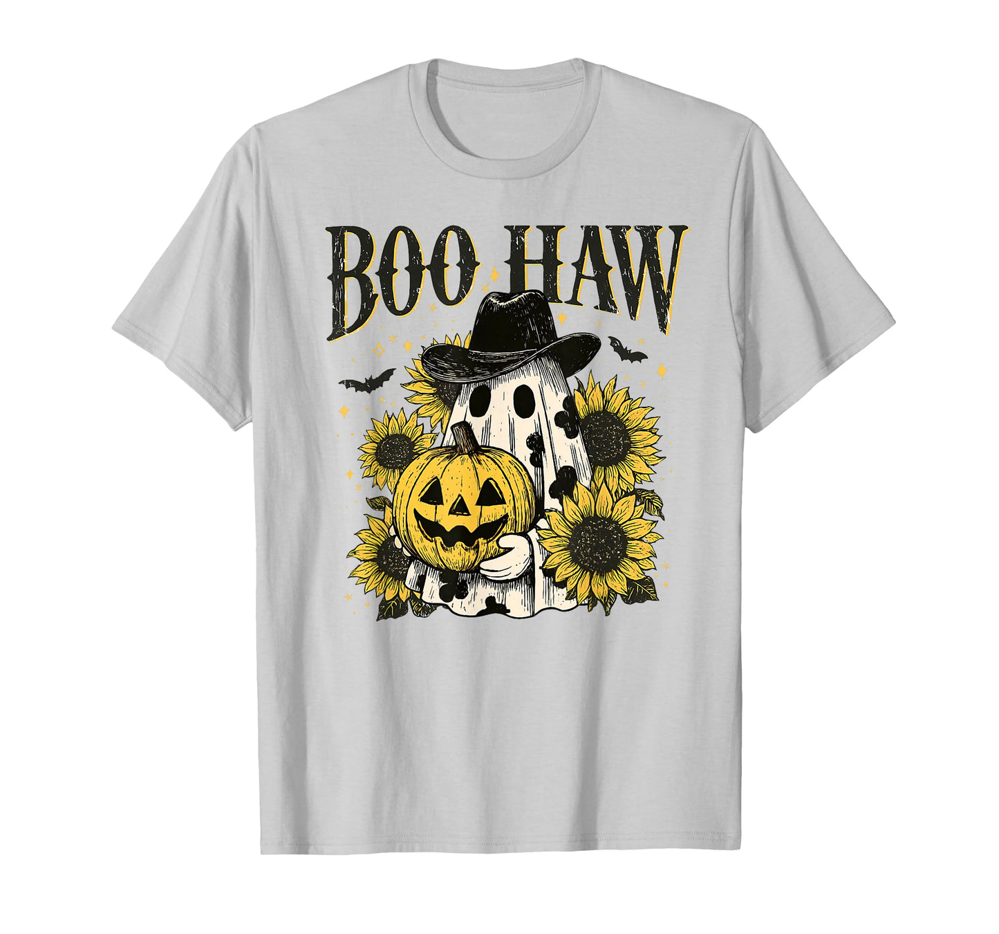 Boo Haw Retro Western Halloween Cowgirl Ghost Howdy Pumpkin T-Shirt