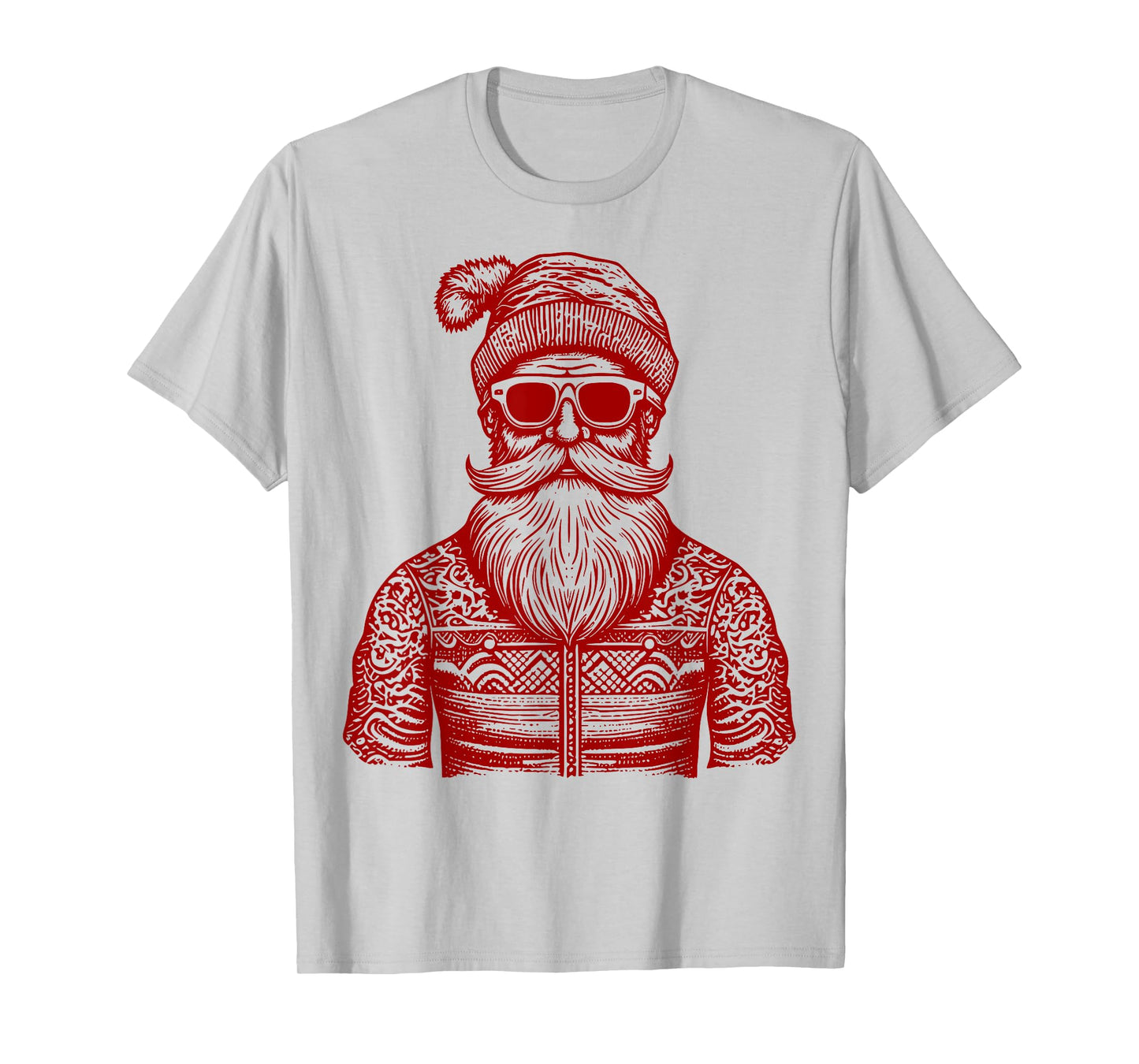 Cool Hip Santa Claus Christmas Hipster Dude Dad Ugly Sweater T-Shirt