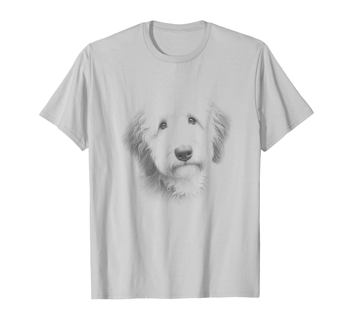 Vintage Sheepadoodle Face Art Design T-Shirt