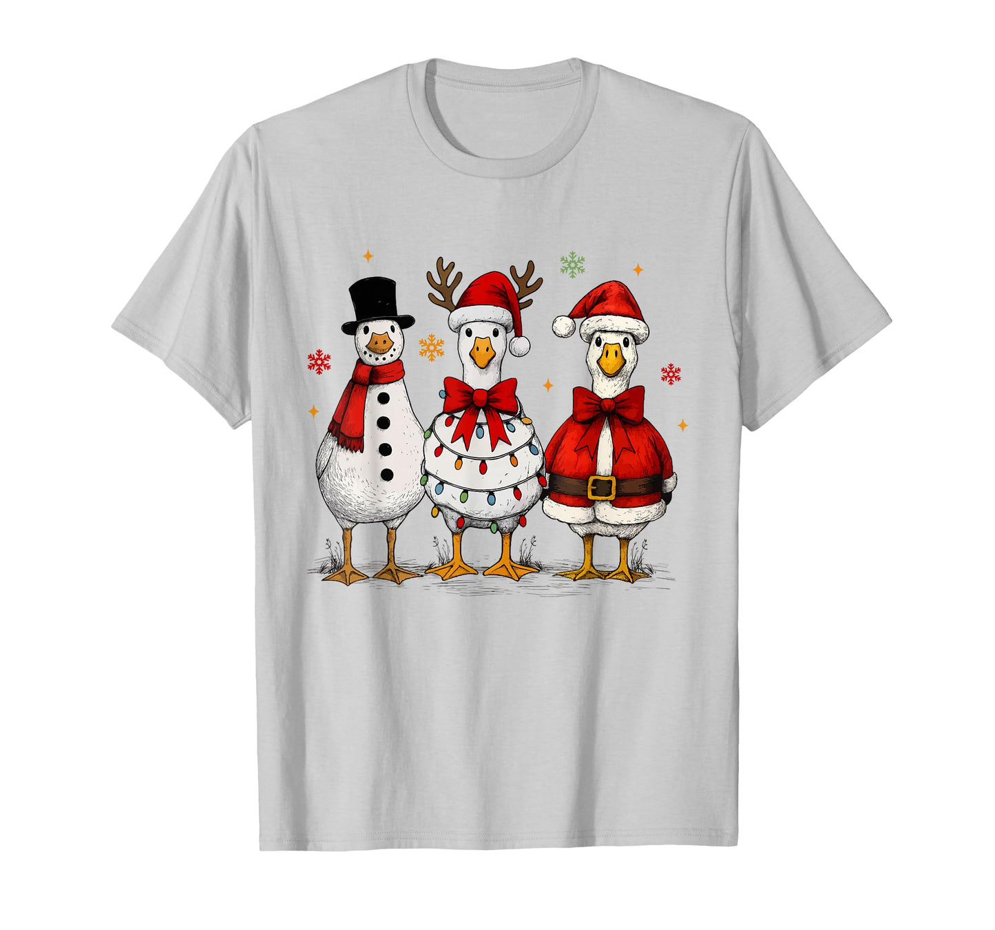 Vintage Funny Silly Goose Santa Christmas Holiday Cute Xmas T-Shirt