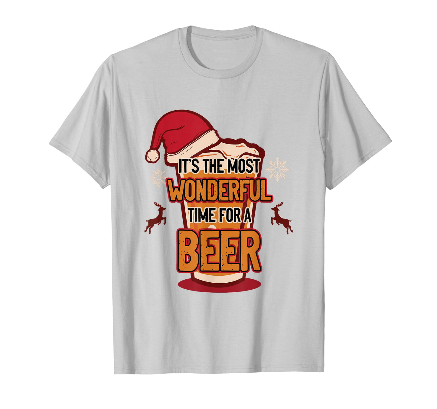 Wonderful Time for A Beer Christmas Sayings T-Shirt