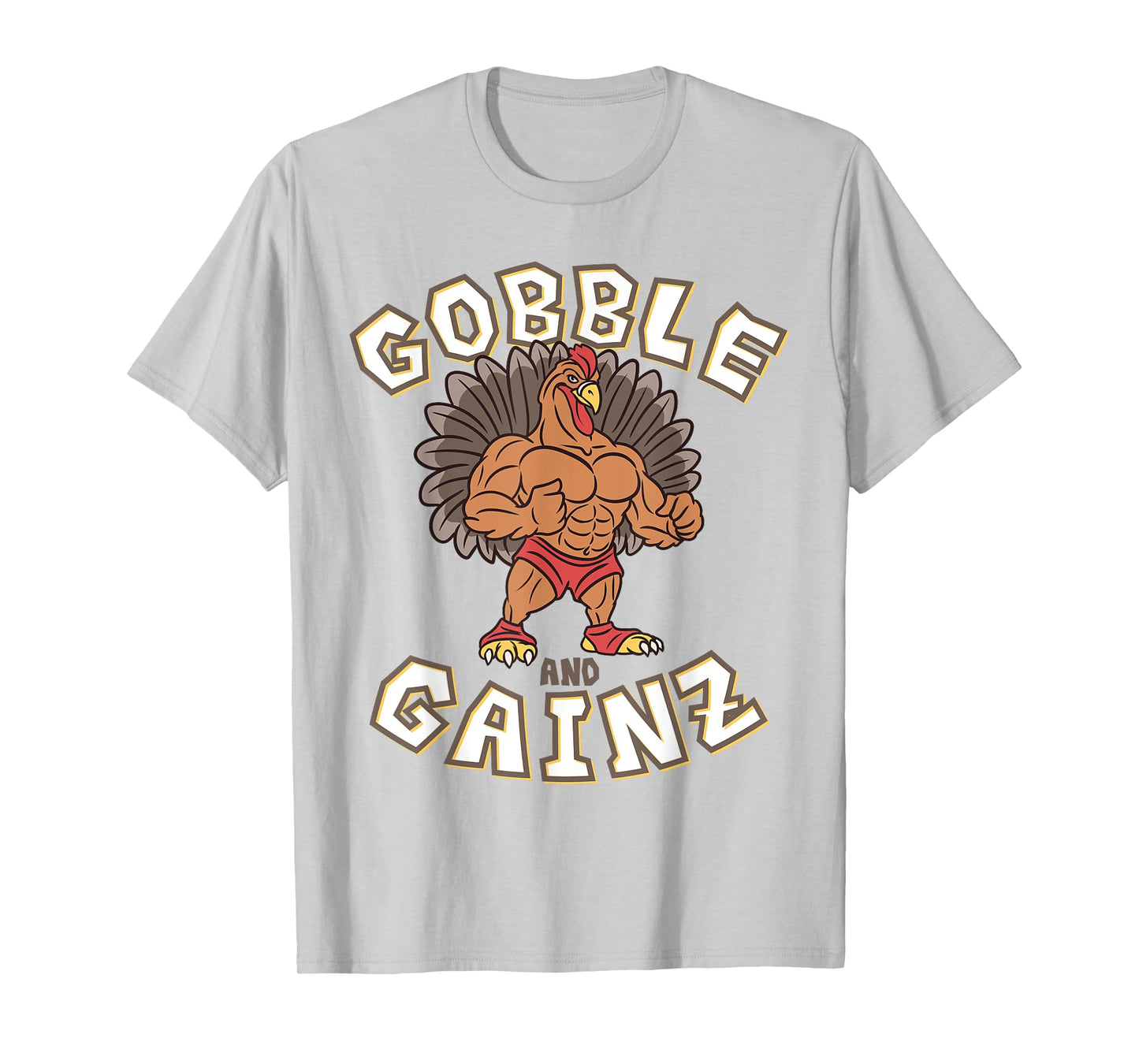 Gobble And Gainz Turkey Gym Fitness Bodybuilder Thanksgiving T-Shirt