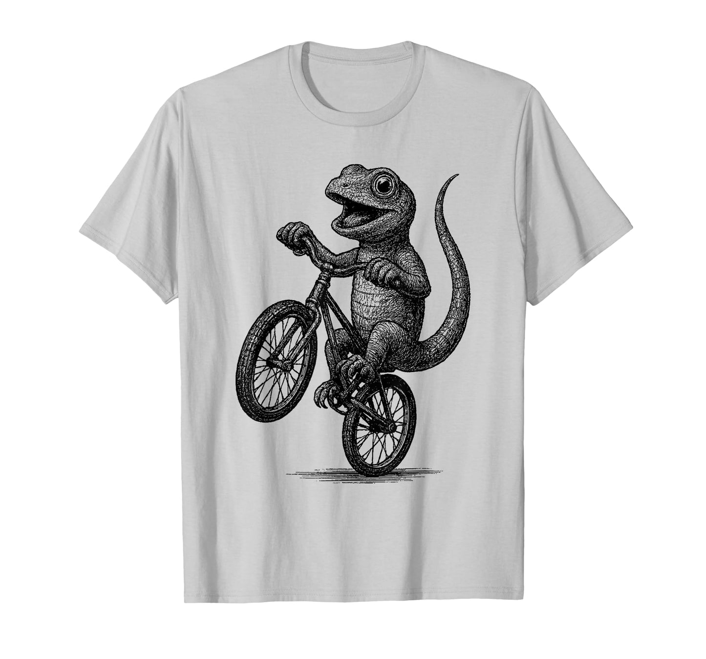 Vintage Kawaii Lizard Riding Bicycle Cycling Biker Cyclist T-Shirt