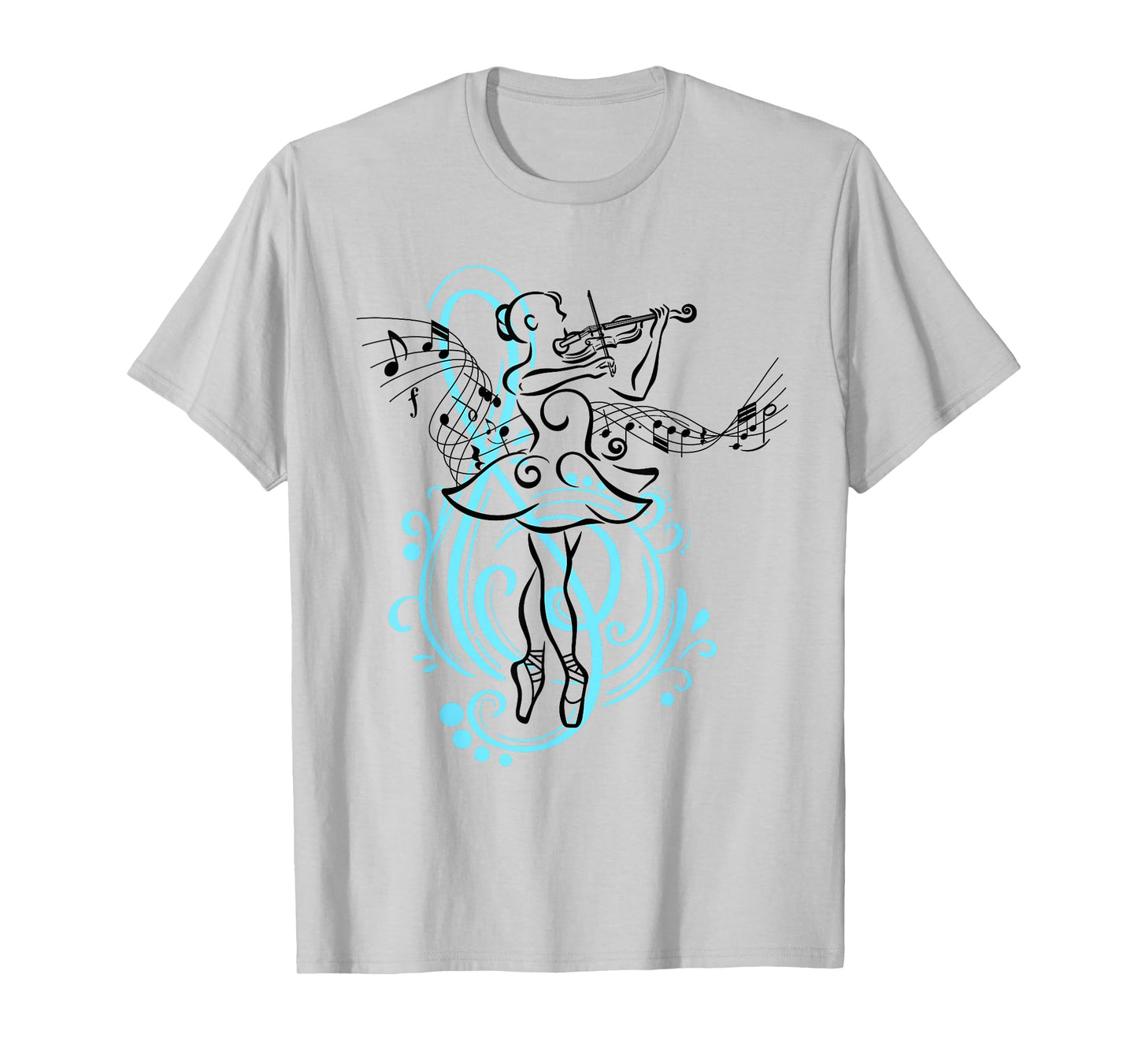 Girl Playing Violin Music, and Ballet Violinist Ballerina T-Shirt