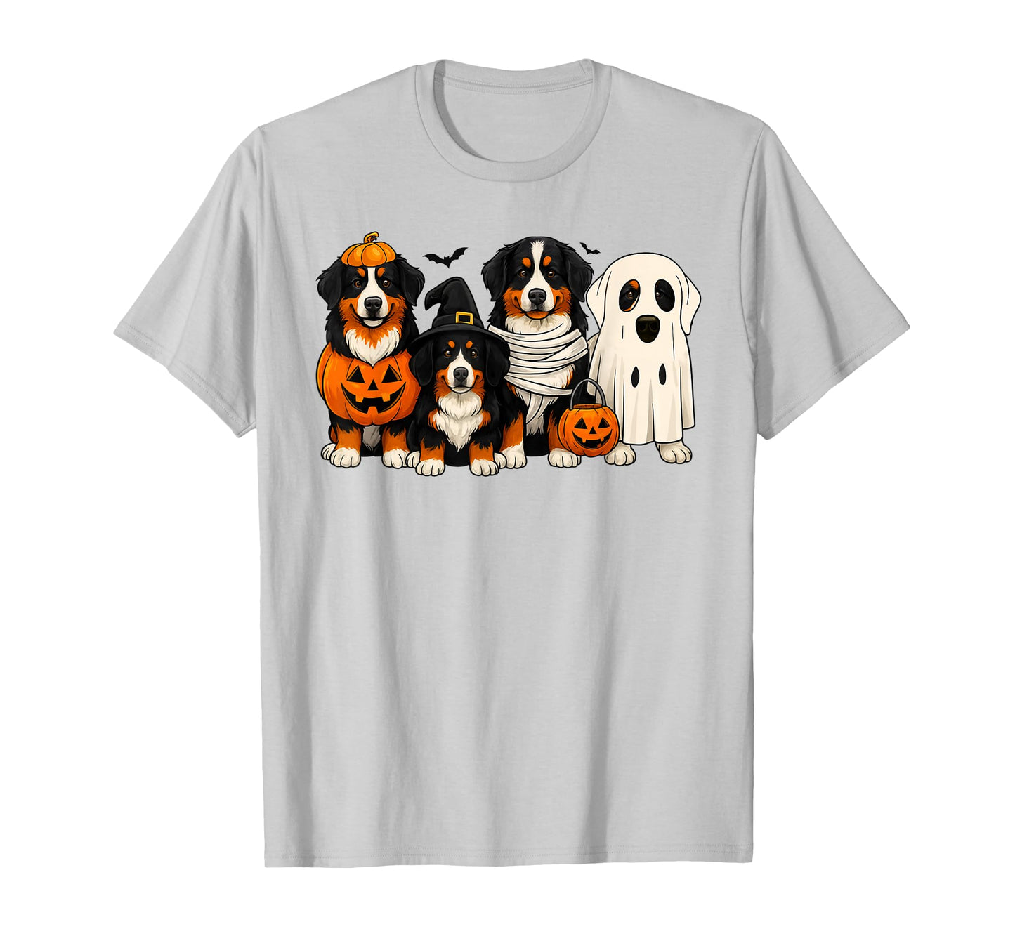 Bernese Mountain Dog Mom Halloween Vibes Spooky Pumpkin T-Shirt