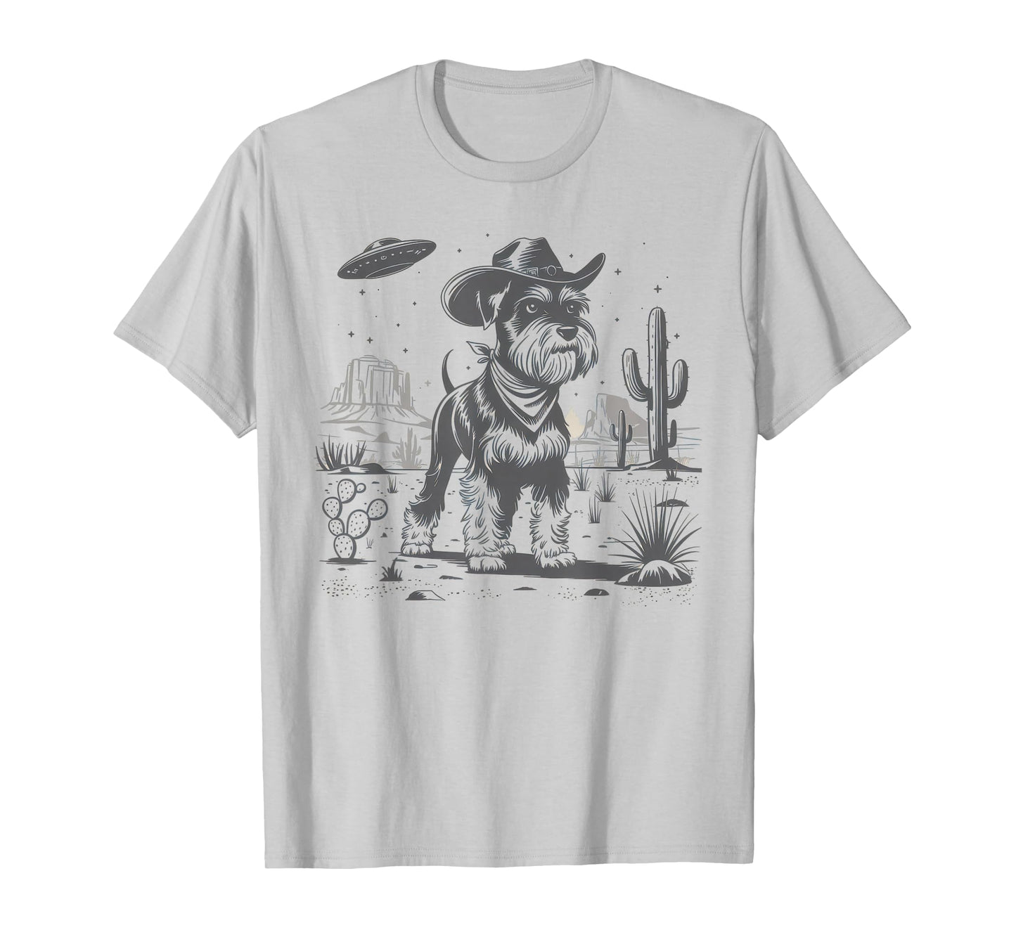 Schnauzer Shirt Schnauzer Vintage Shirt UFO Western Retro T-Shirt