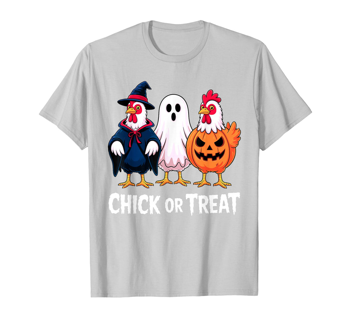 Chick or Treat Funny Halloween Chicken Ghost Pumpkin Costume T-Shirt