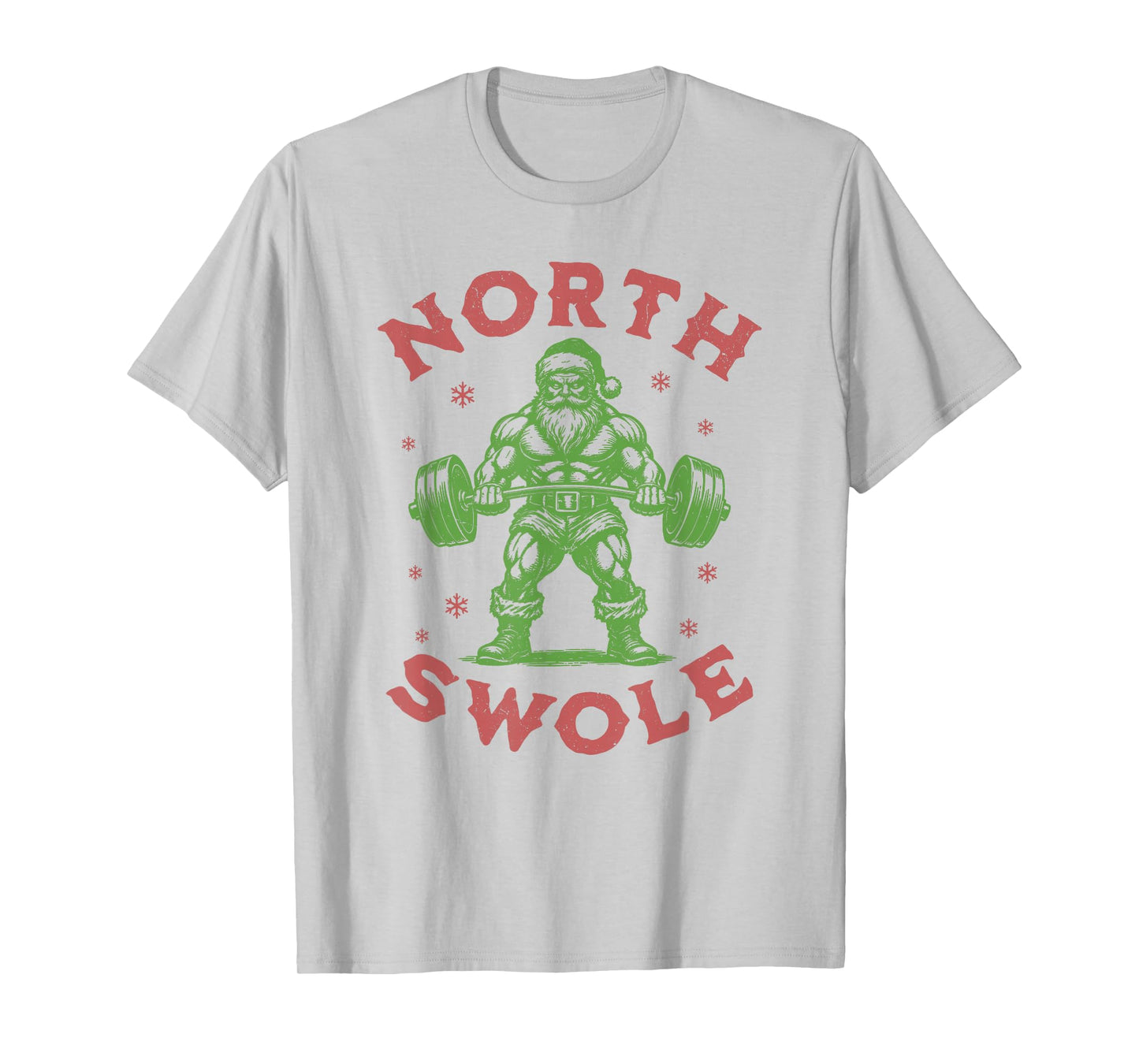 Vintage Christmas Gym Santa North Swole T-Shirt