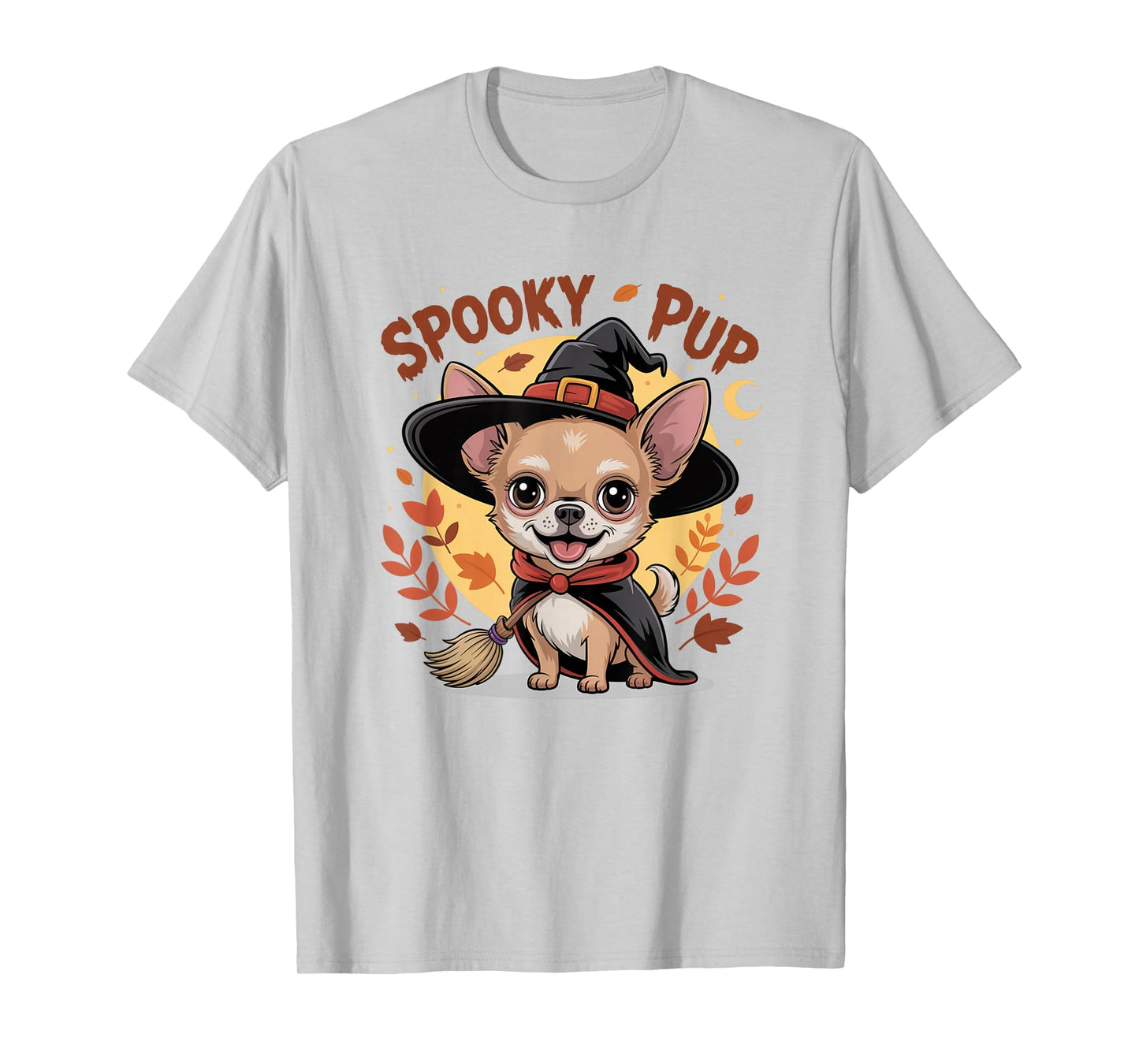 Chihuahua Witch Costume Hat Spooky Pup T-Shirt