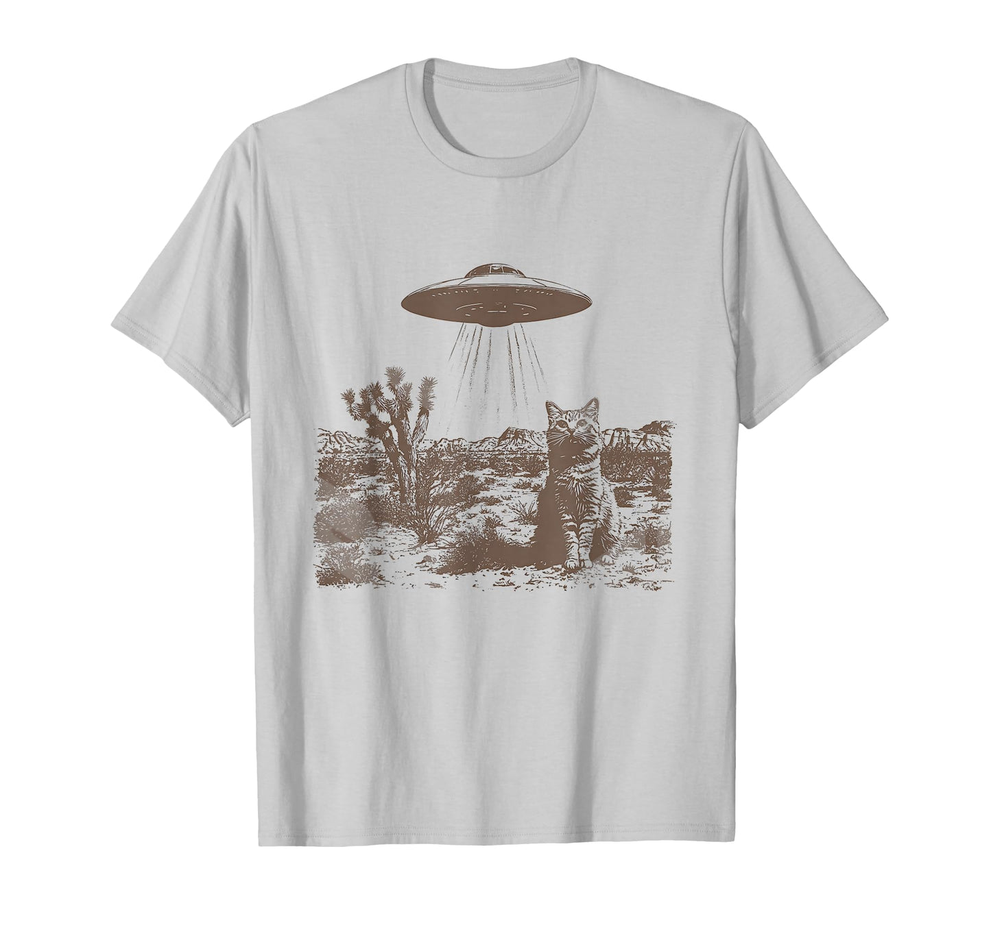 Vintage UFO Cowboy Cat Wild West Kitten Retro 90s Western T-Shirt