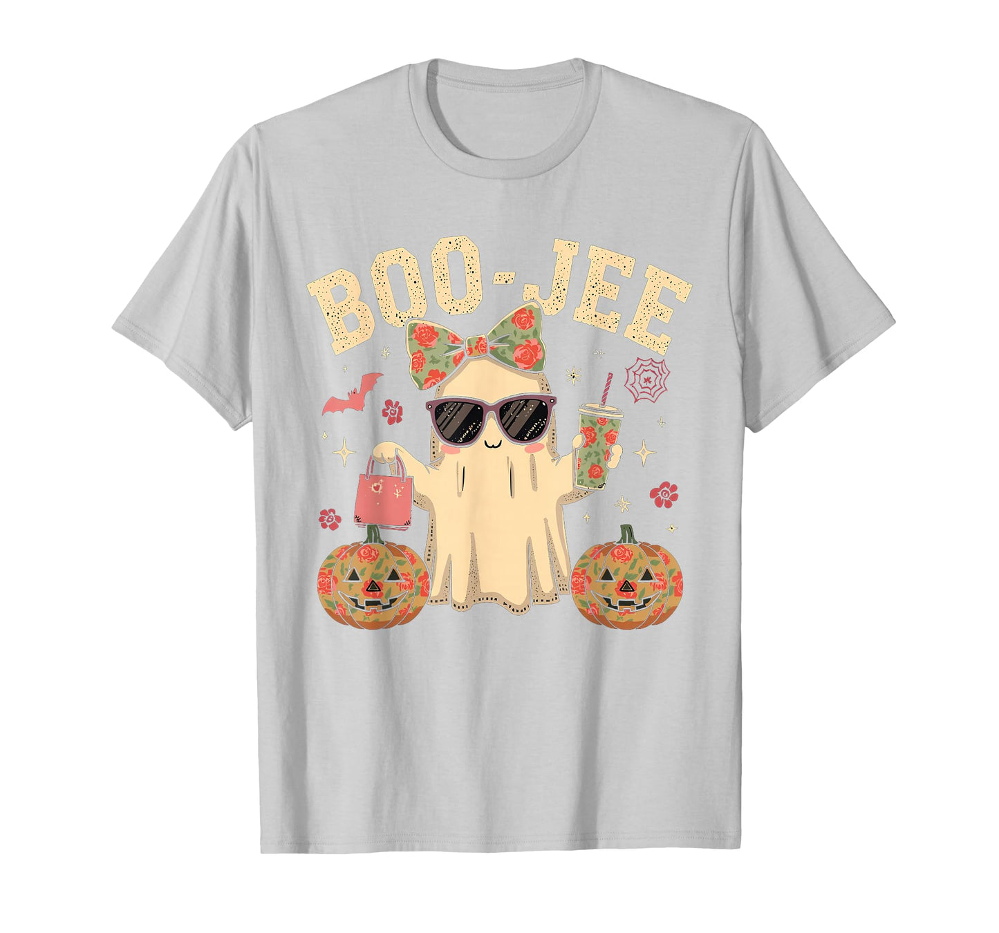 Coquette Leopard Ghost Coffee Boo-JEE Halloween Boujee Ghost T-Shirt
