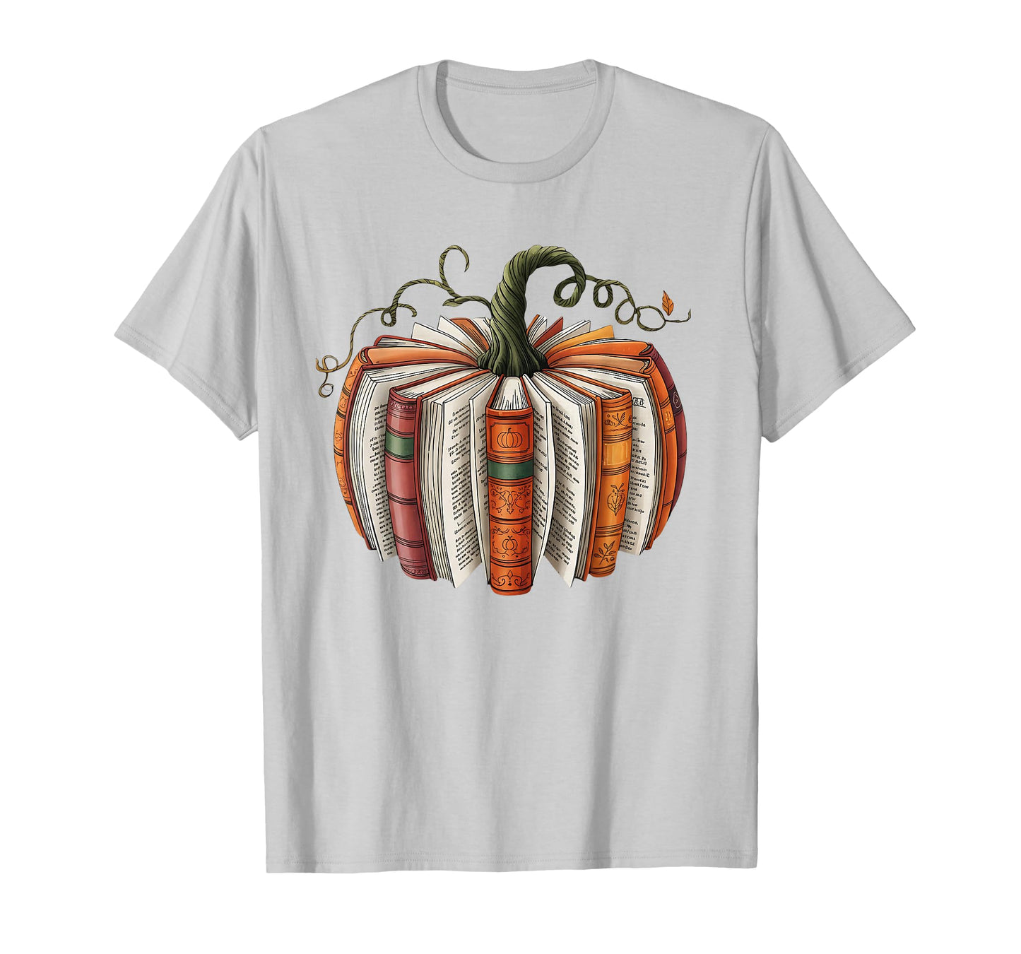Women Fall Pumpkin Book Librarian Teacher Halloween Reading T-Shirt