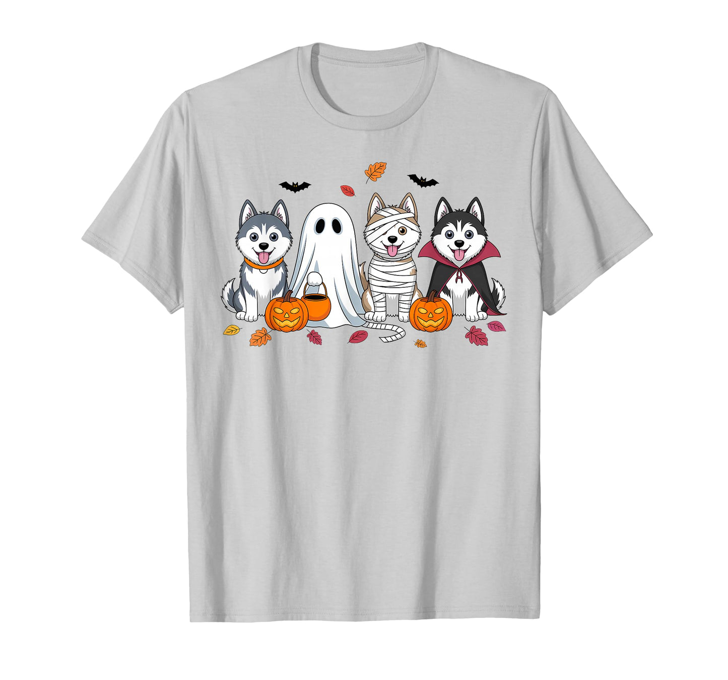 Husky Ghost Dogs Cute Husky Dressed As Ghost Halloween Dog T-Shirt