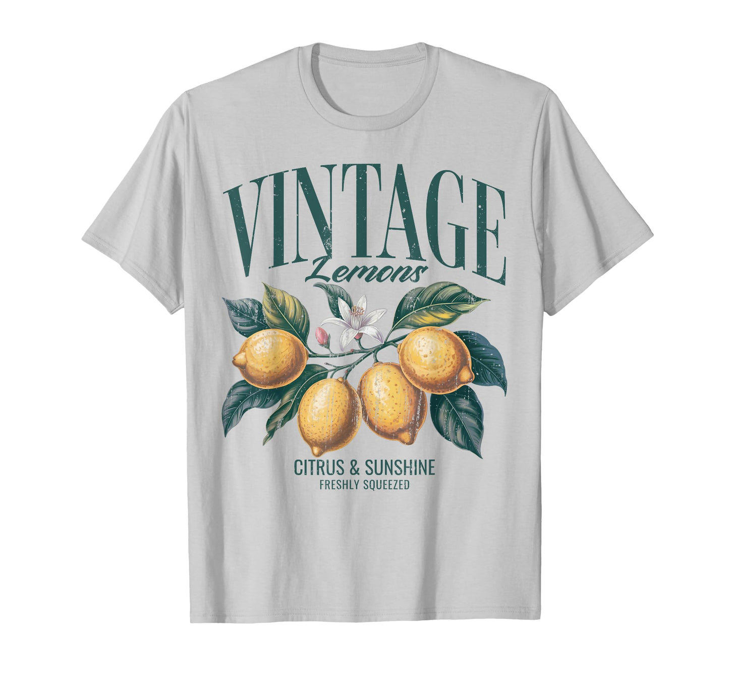 Vintage Lemon Print Women Men Chic Retro Fruit Lover Graphic T-Shirt