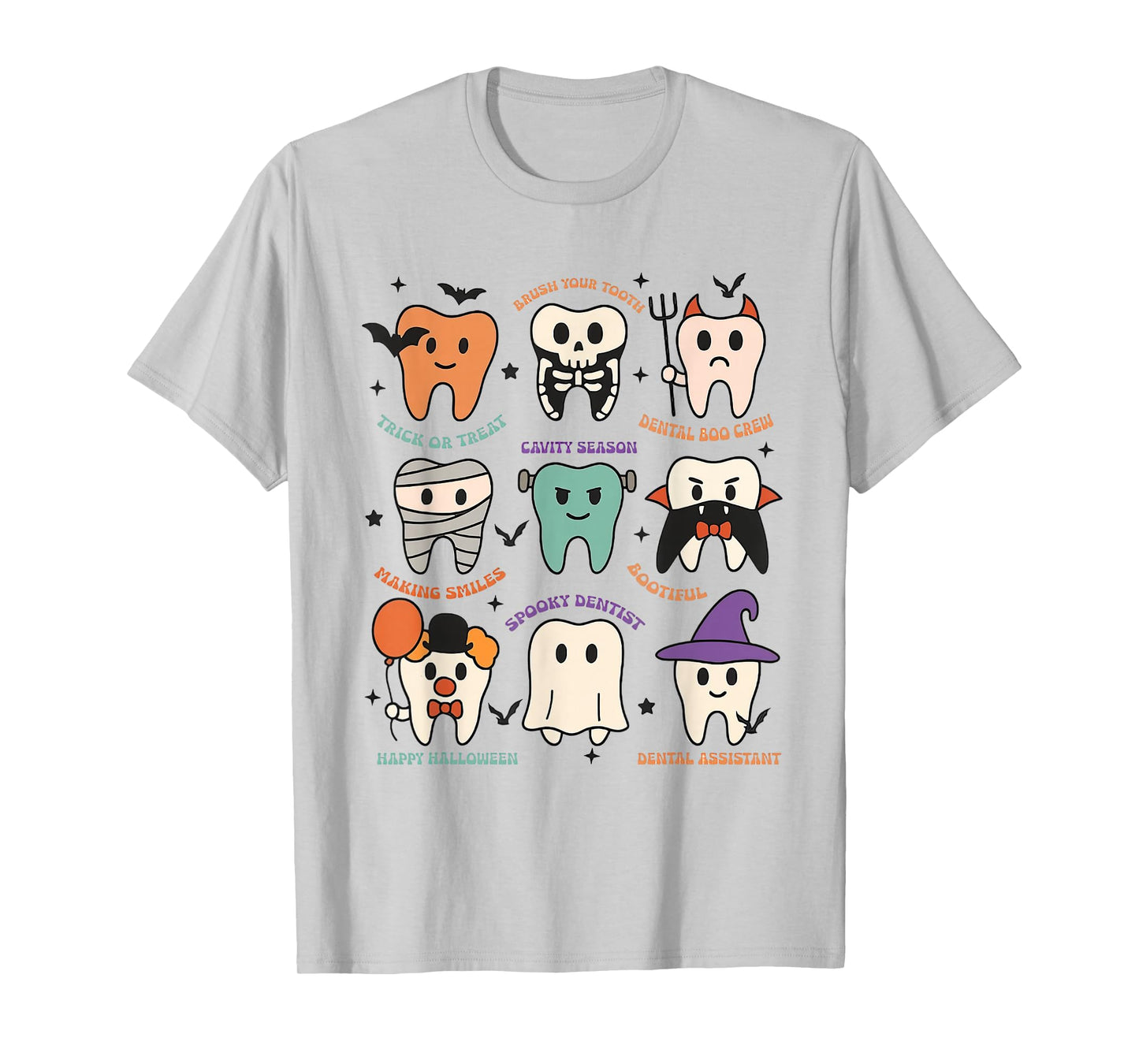 Funny Halloween Teeth Spooky Season Dentist Dental Squad T-Shirt