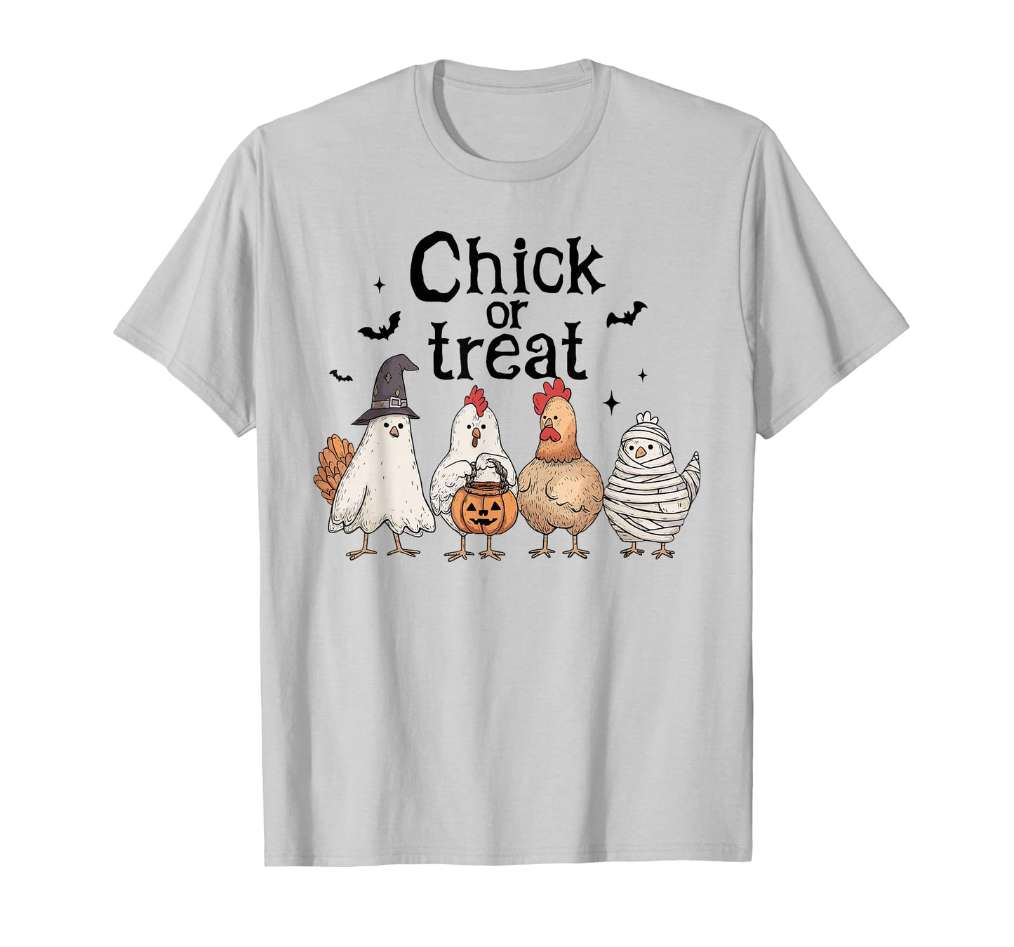 Chick Or Treat Halloween Witch Spooky Chicken Pumpkin Kids T-Shirt
