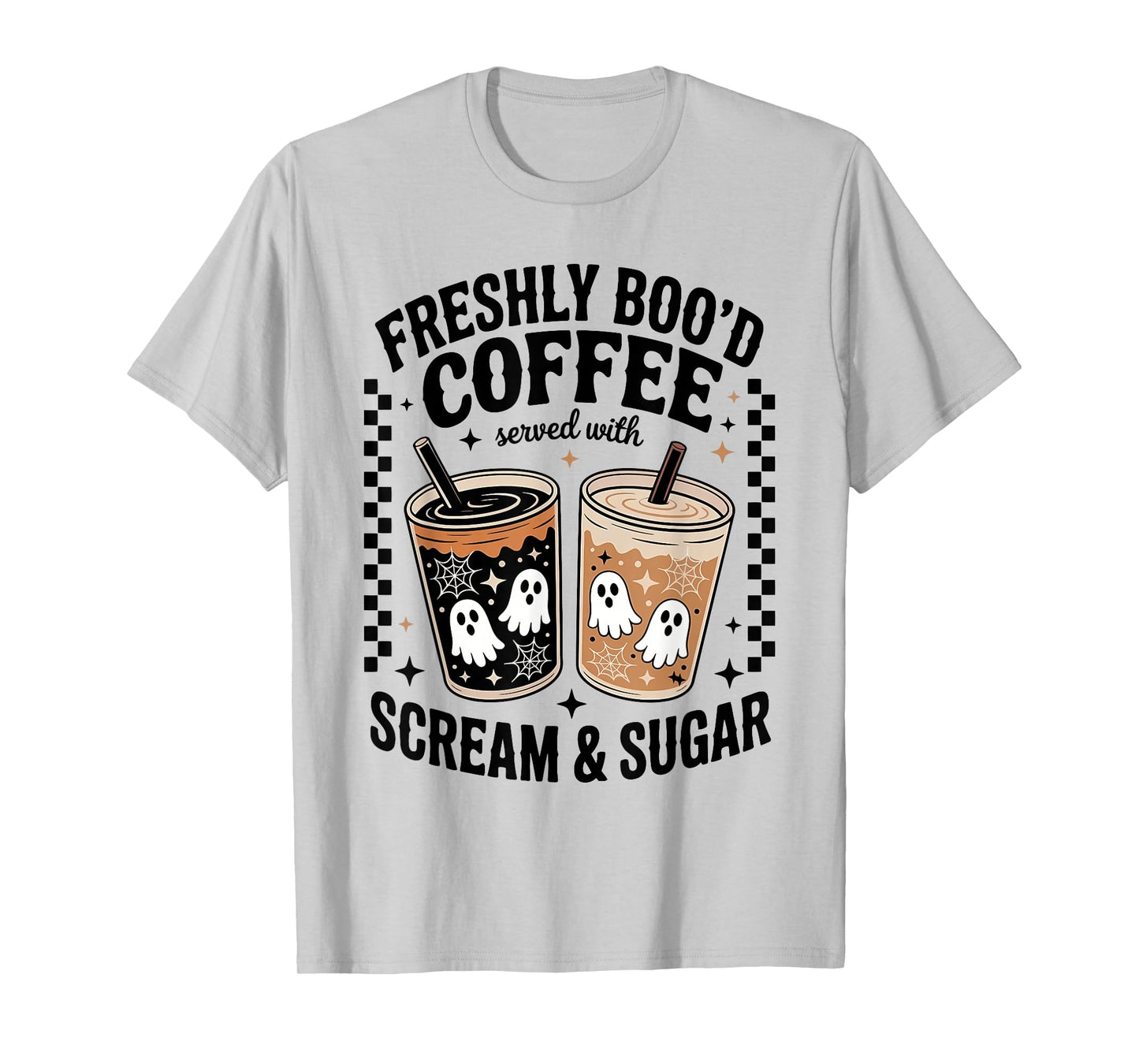 Freshly BOO'D Coffee Served with Scream & Halloween Design T-Shirt