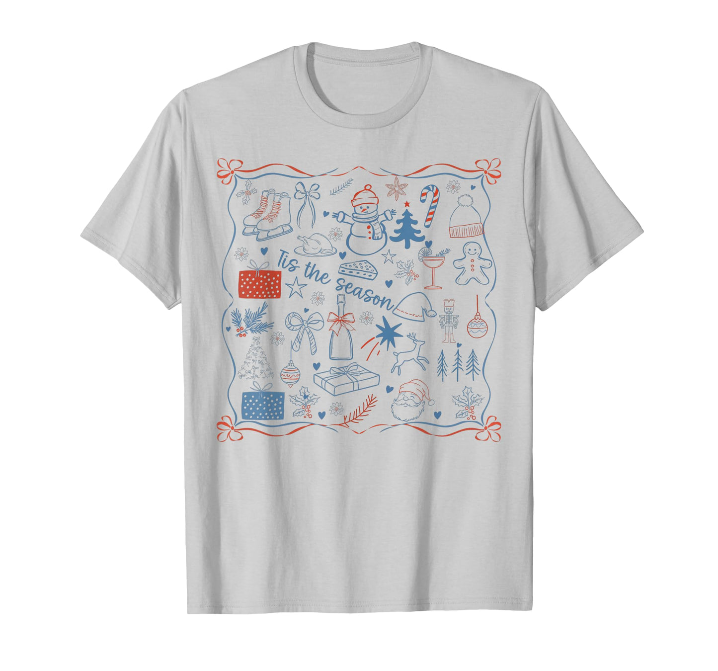 Retro Christmas Tis The Season Festive Icons Xmas Cute T-Shirt