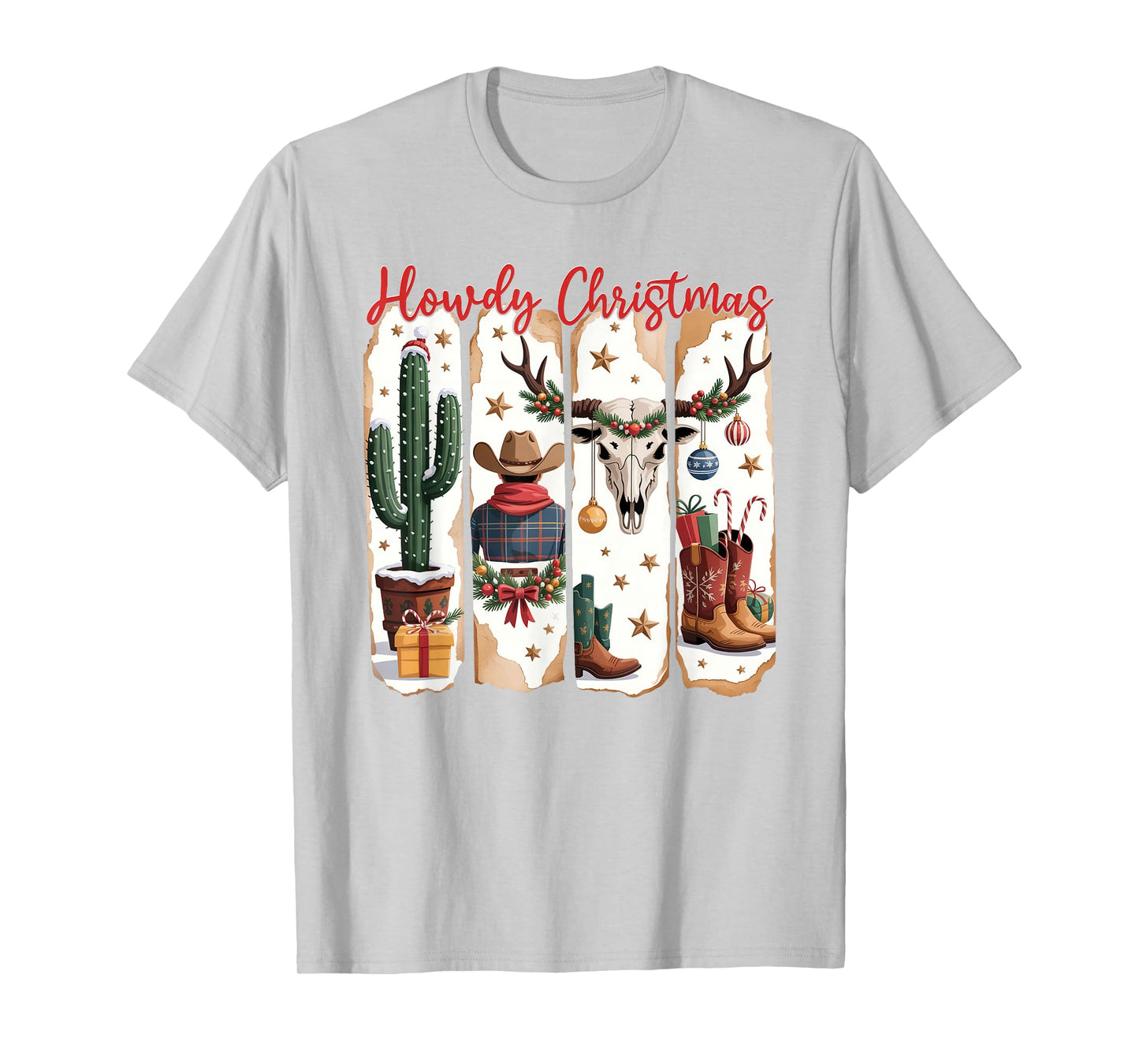 Howdy Christmas Western Coquette Bow Cowboy Cowgirl Santa T-Shirt