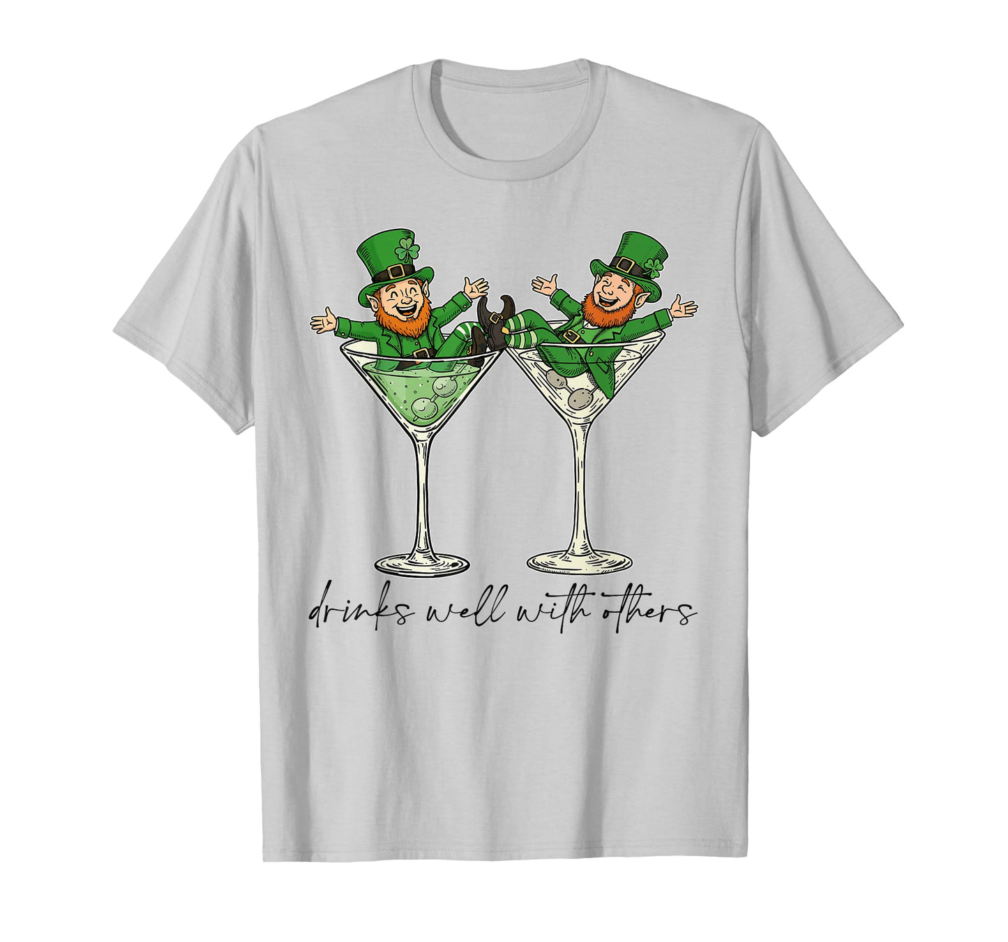 Drinks Well With Others St. Patrick's Day Drunk Beer Funny T-Shirt