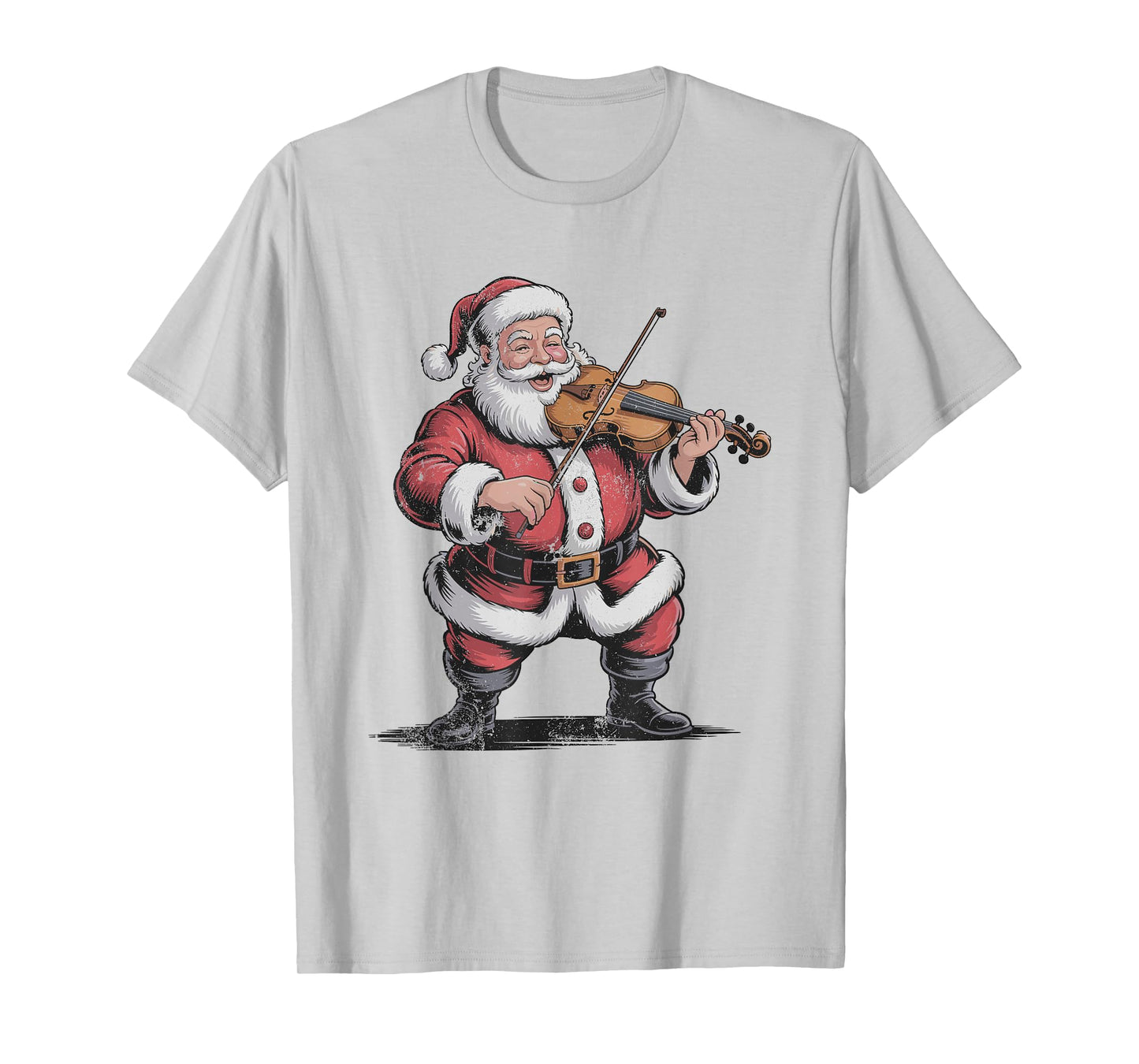 Vintage Santa Playing Violin Retro 90s Chrismas Holiday T-Shirt