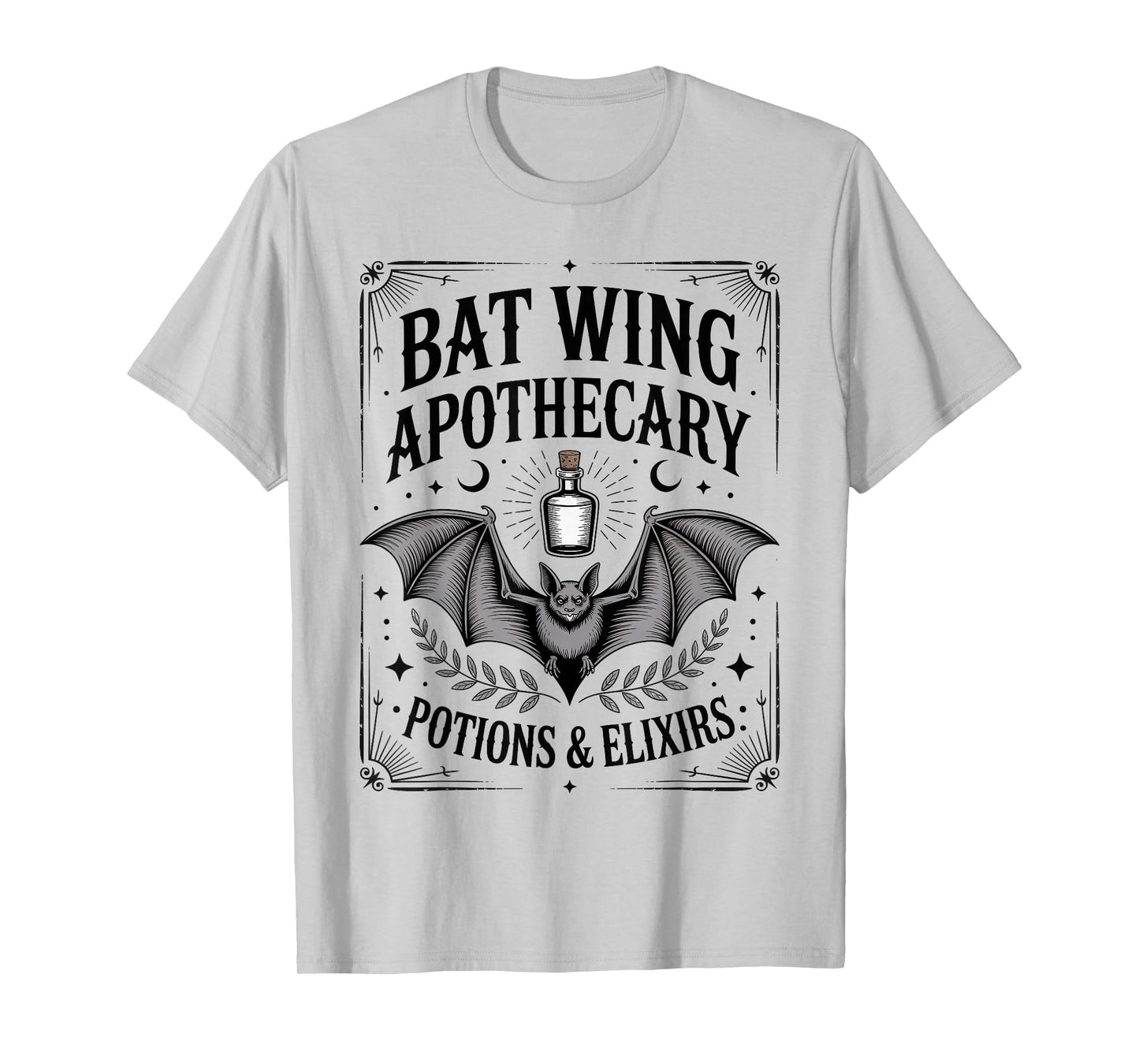 Bat Wing Apothecary Potions and Elixirs Witchy Halloween T-Shirt
