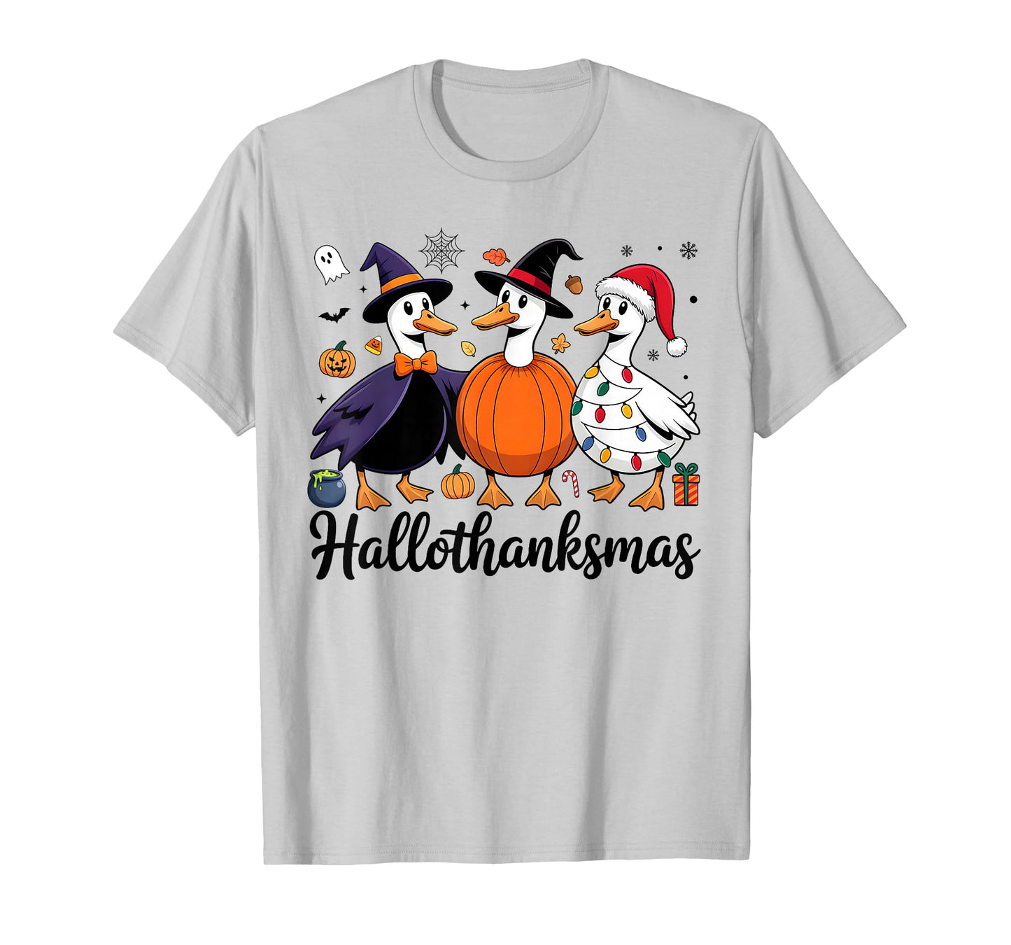 Duck Halloween Thanksgiving Christmas Happy HalloThanksMas T-Shirt