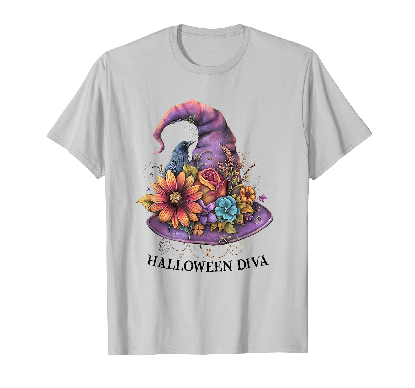 Halloween Diva Witch Hat Fun Look for Party Women T-Shirt