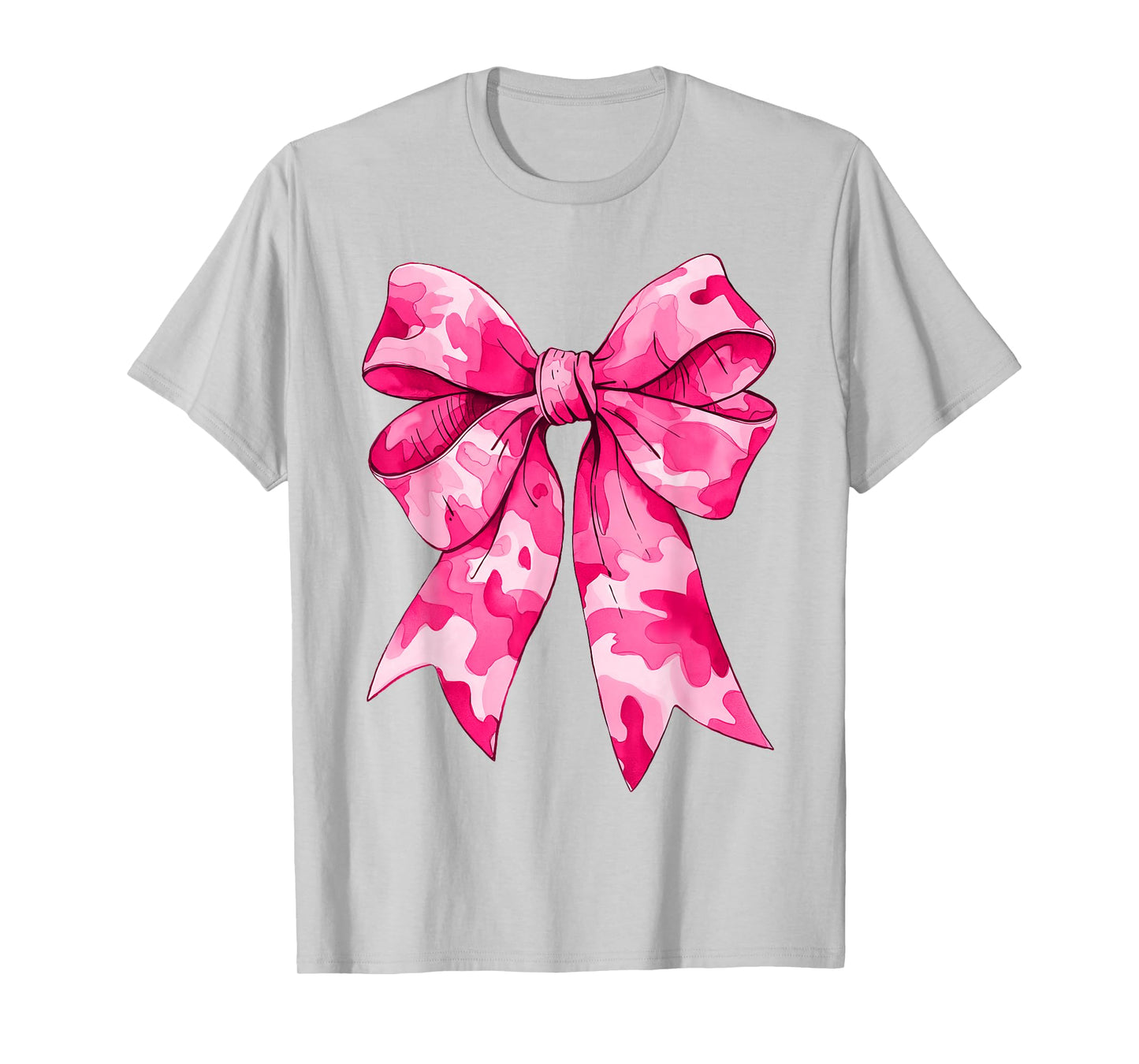 Girl Cute Pink Camo Color Coquette Bow Camouflage T-Shirt
